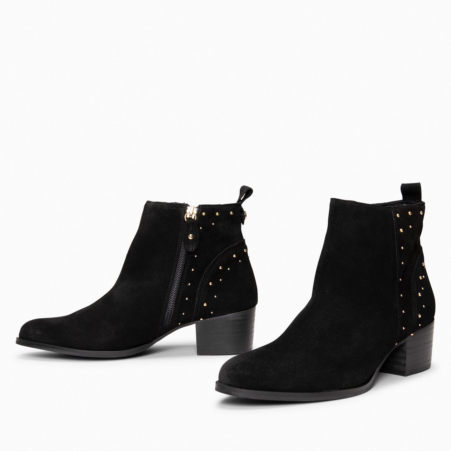 DUSTY – Botines de serraje con tachas NEGRO - miMaO ®