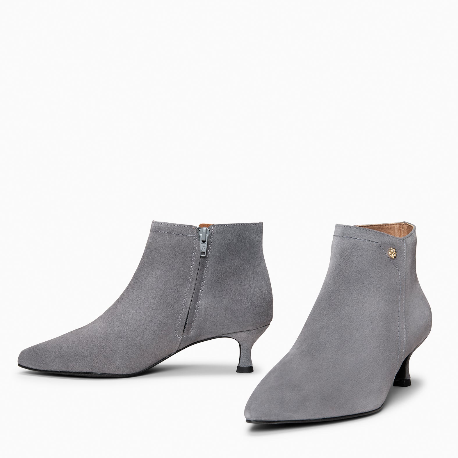 LORD – Botines tacón bajo GRIS - miMaO ®