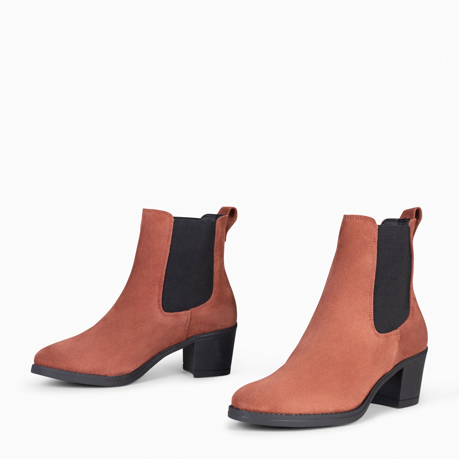 NEW CHELSEA - Botines de caña alta con tacón para mujer TEJA