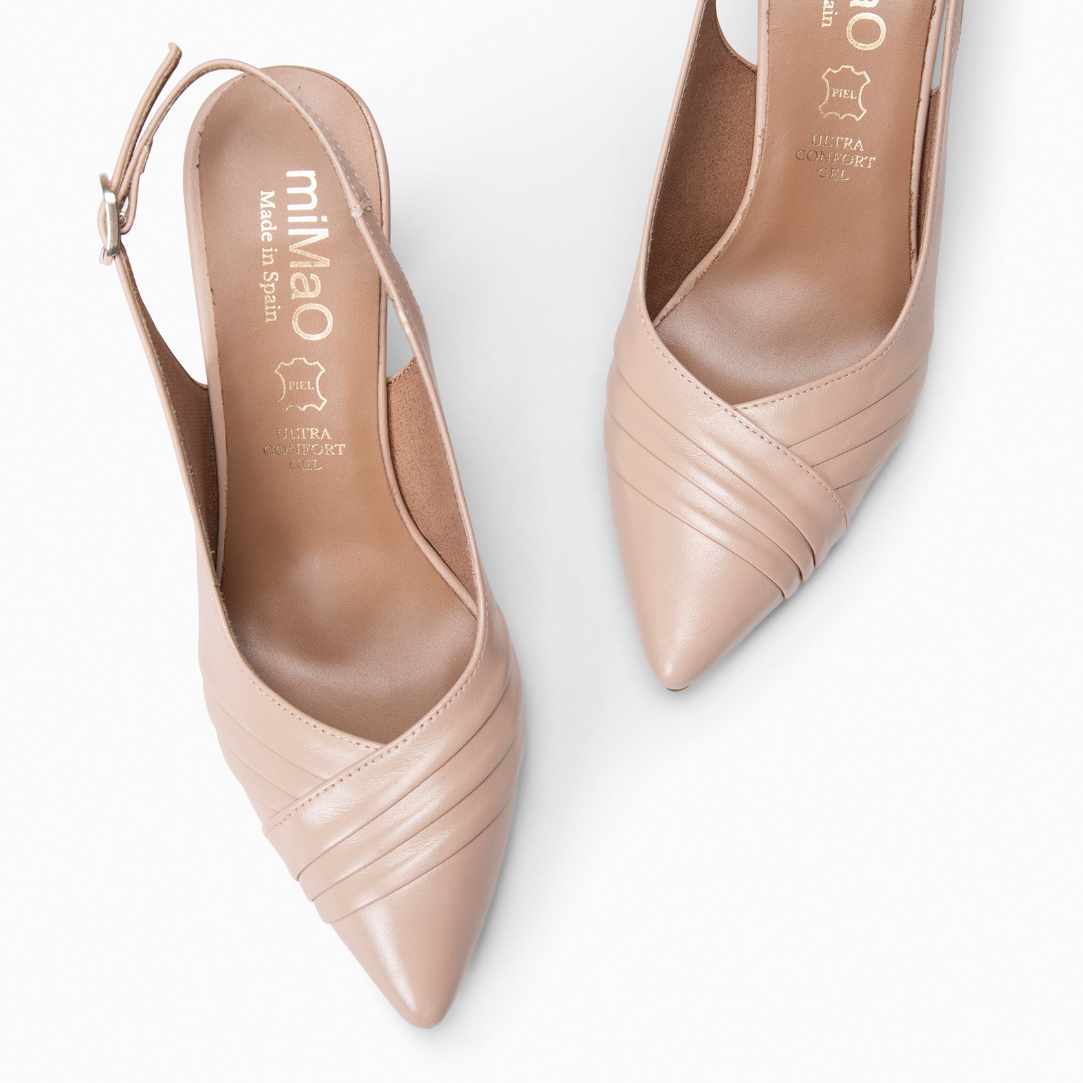 CARLA - Zapato de tacón alto destalonado NUDE - miMaO ®