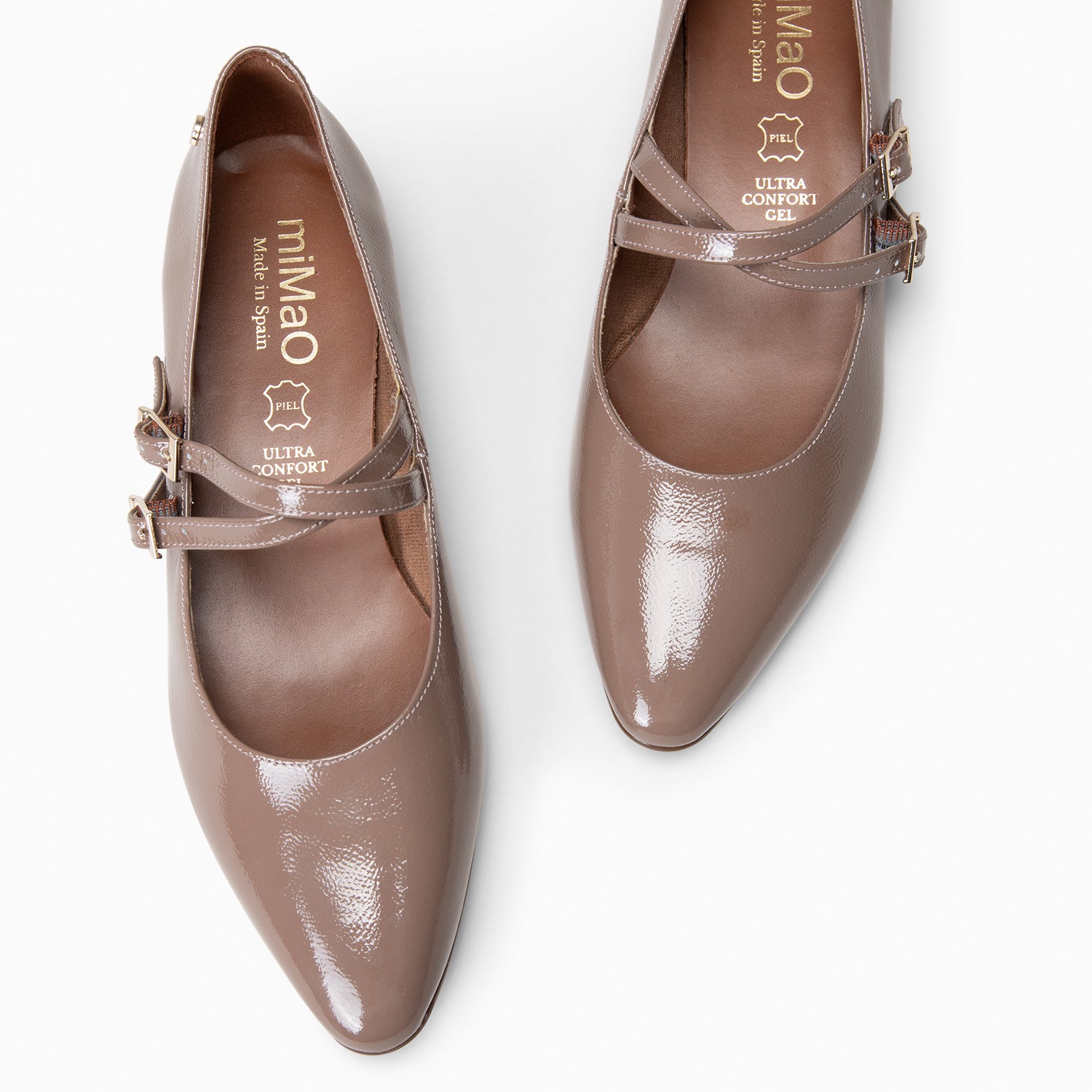 Alana - Merceditas con tacón bajo TAUPE - miMaO ®