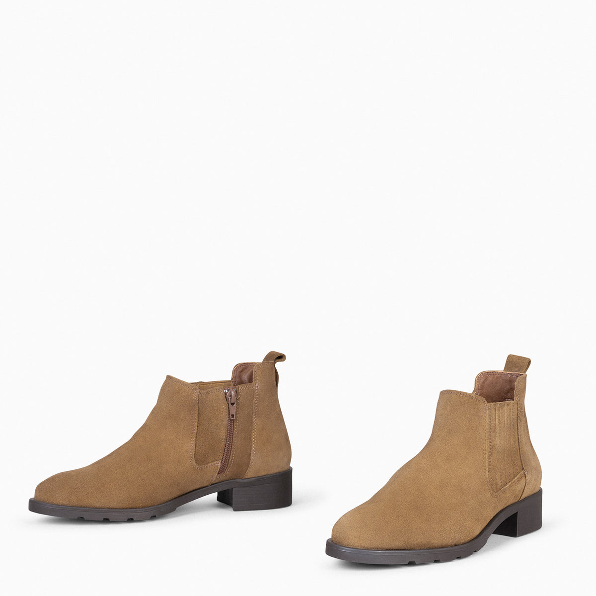 OHIO - Botines Bajos para mujer en color CAMEL