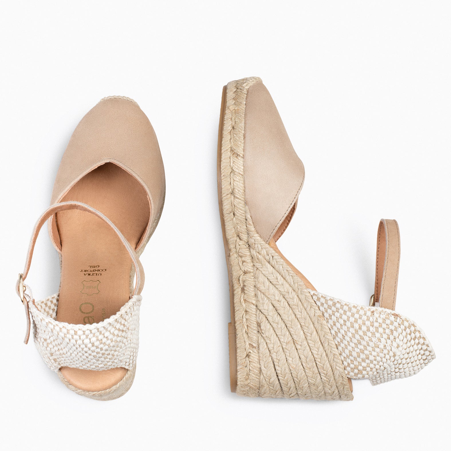 NERJA – Cuñas altas de esparto BEIGE - miMaO ®