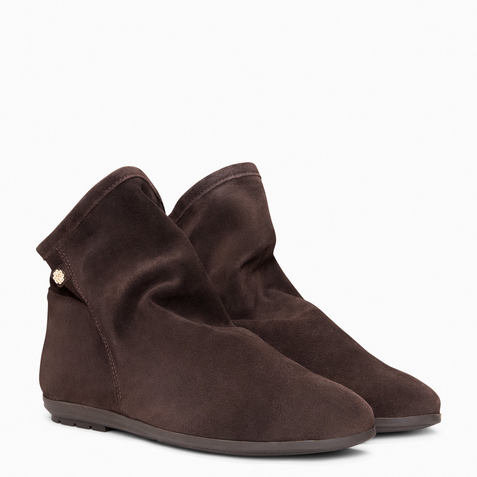 CHESS - Botines de ante con caña fruncida MARRON - miMaO ®