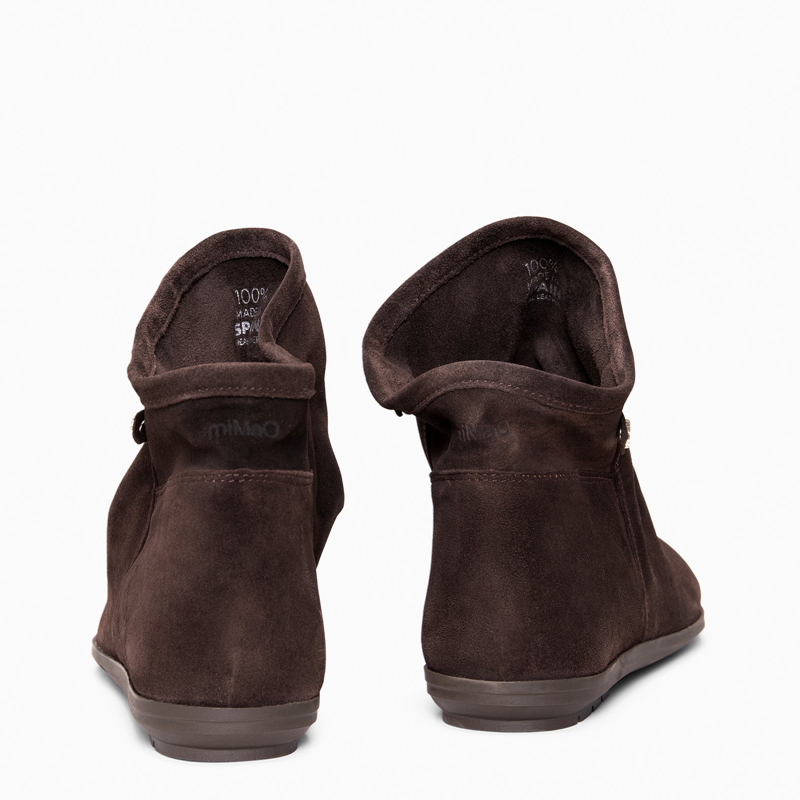 CHESS - Botines de ante con caña fruncida MARRON - miMaO ®