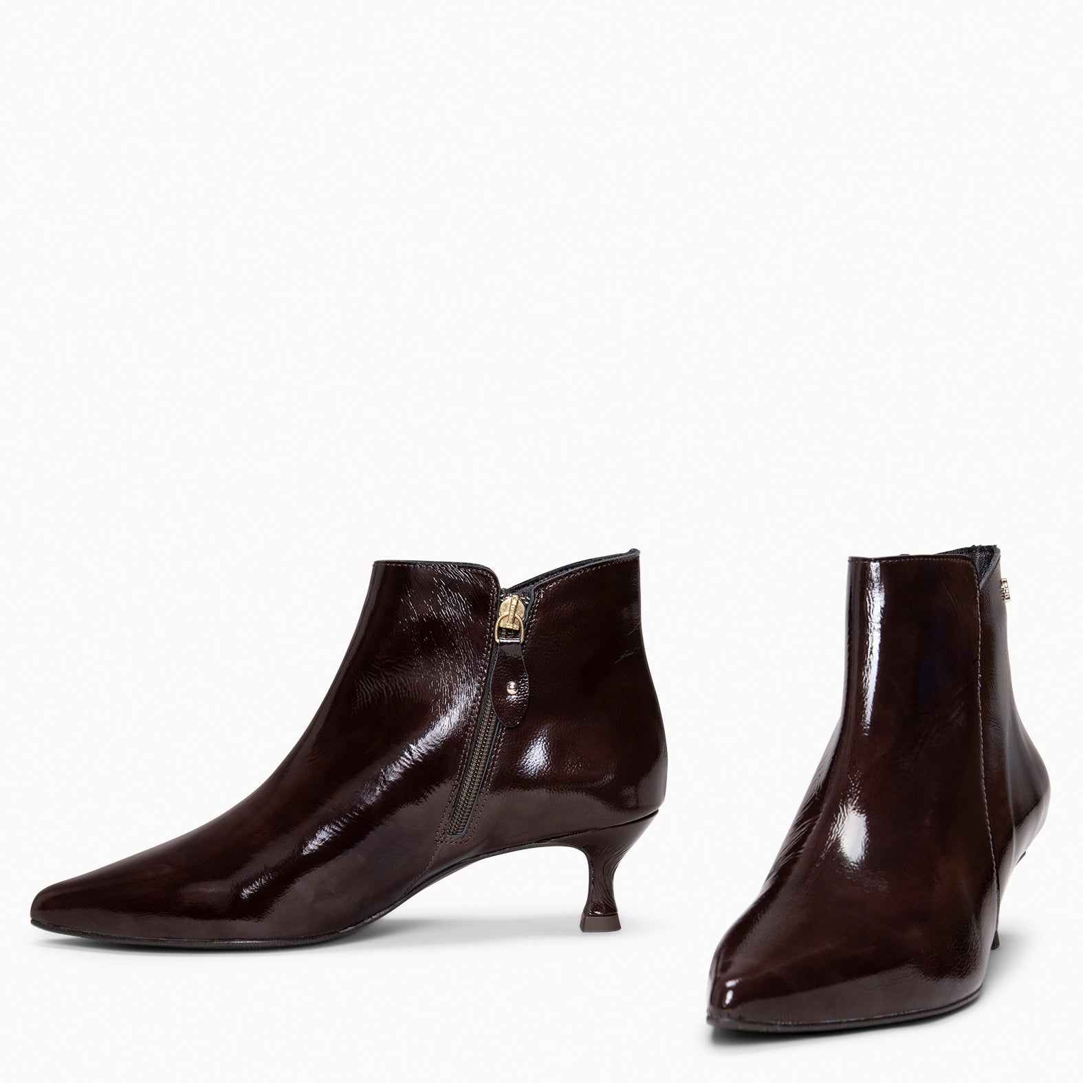 ROYAL – Botines tacón bajo MARRON - miMaO ®