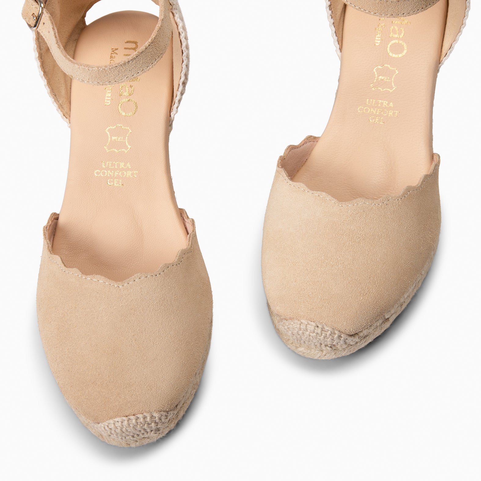 MIAMI - Espadrilles à talon en daim BEIGE