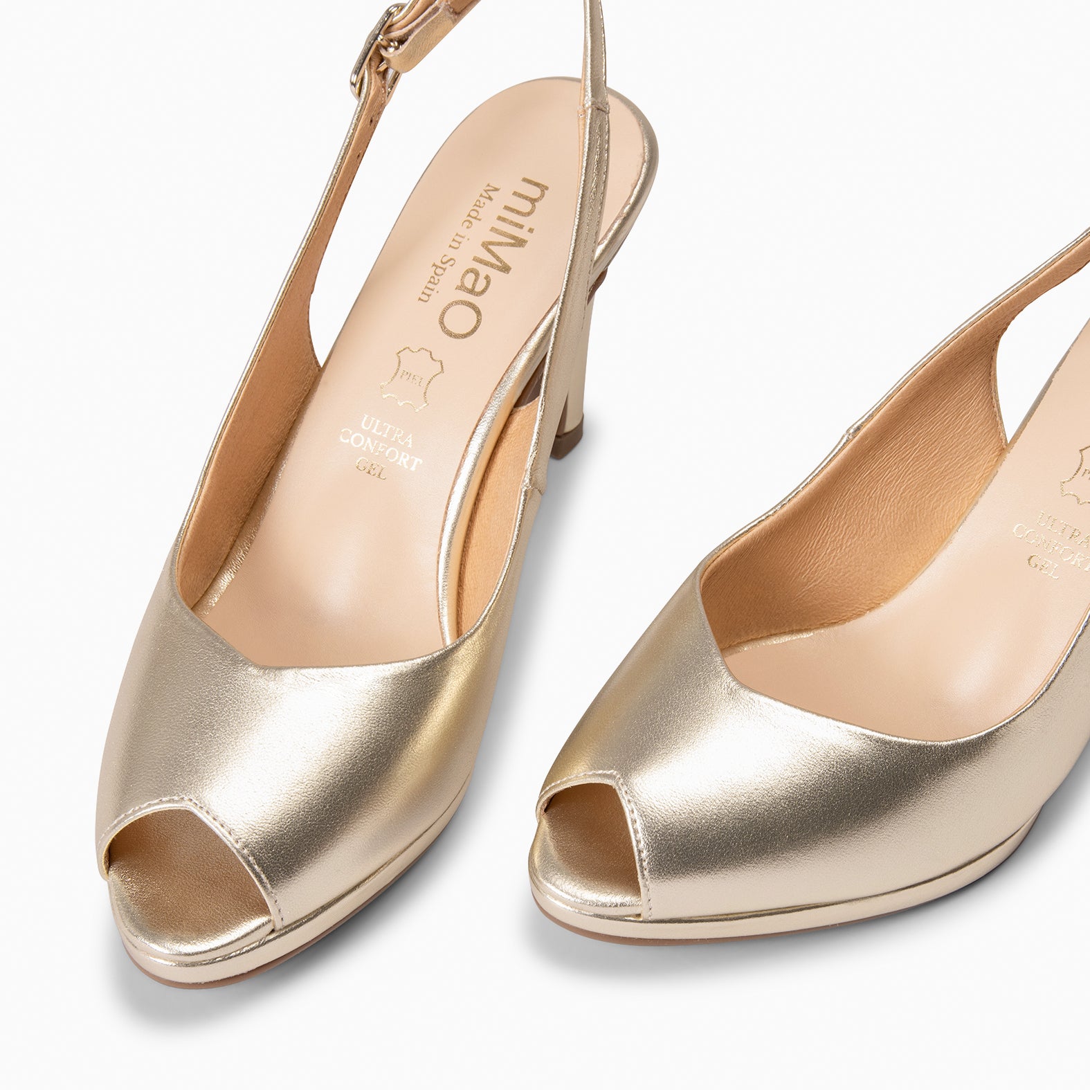 ELSA - Zapatos de tacón alto destalonados PLATINO - miMaO ®