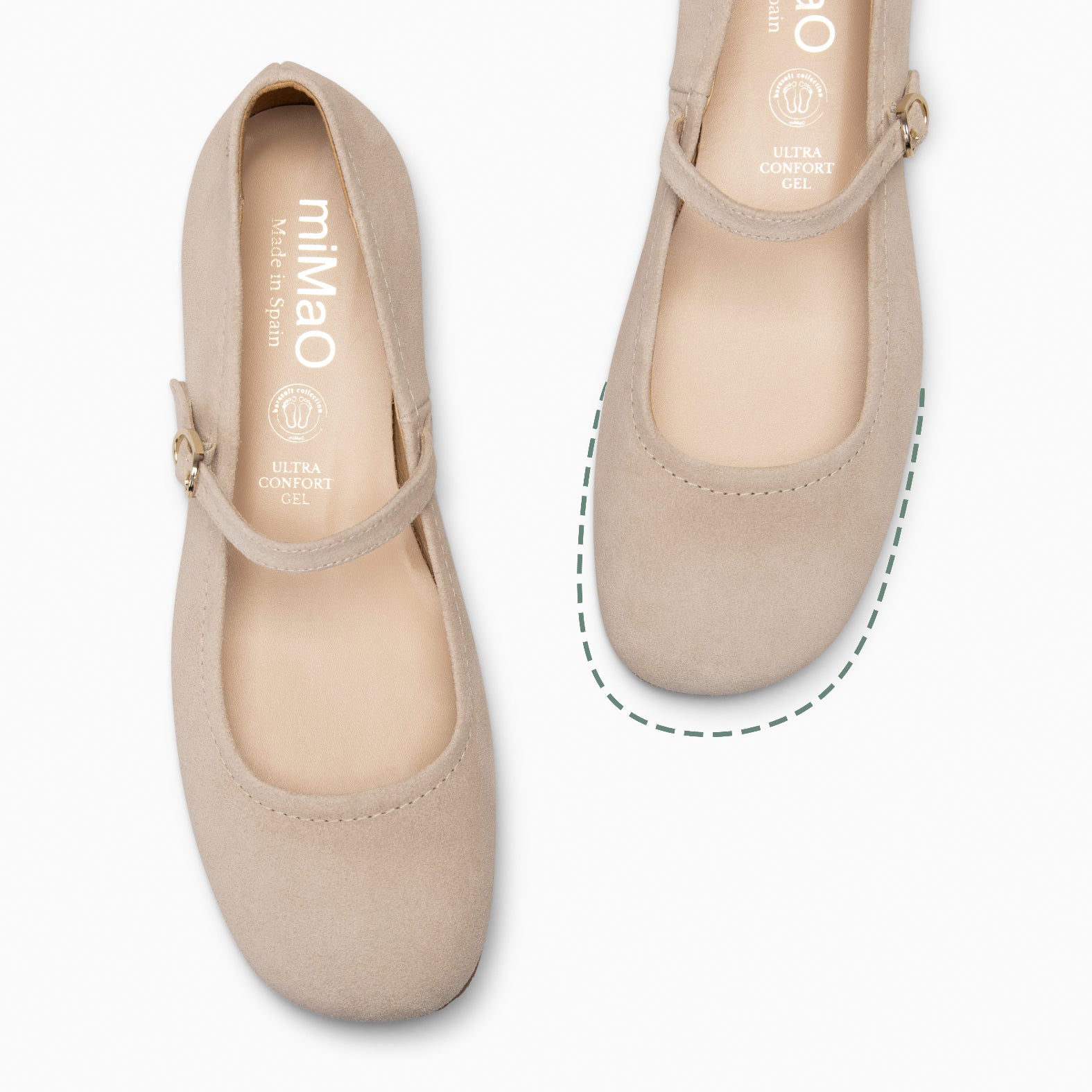 JAZMÍN - MERCEDITA PLANA ESTILO BARESOFT BEIGE - miMaO ®