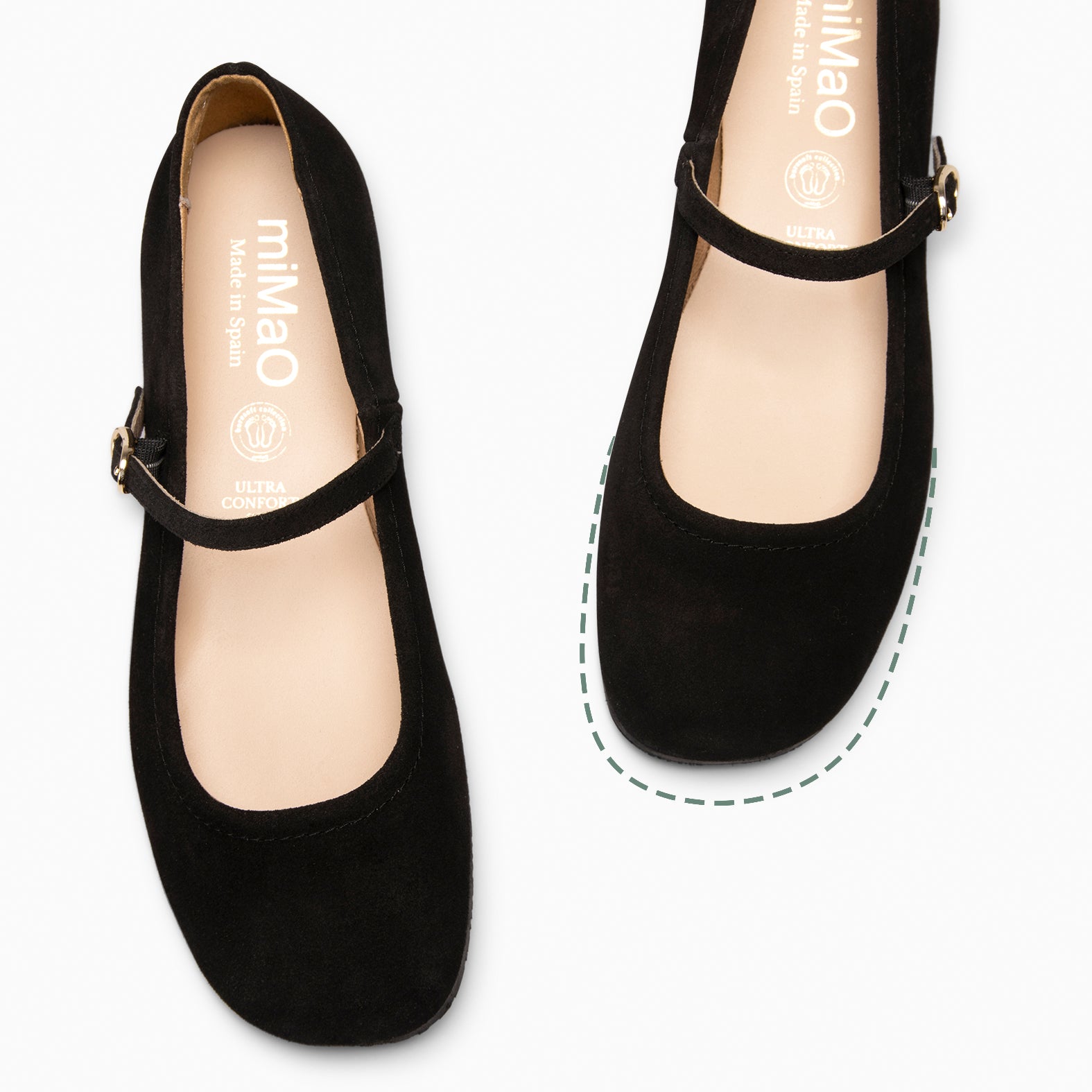 JAZMÍN - MERCEDITA PLANA ESTILO BARESOFT NEGRO - miMaO ®