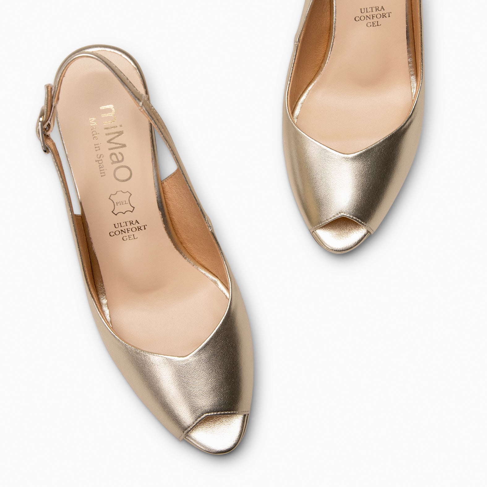 ELSA - Zapatos de tacón alto destalonados PLATINO - miMaO ®