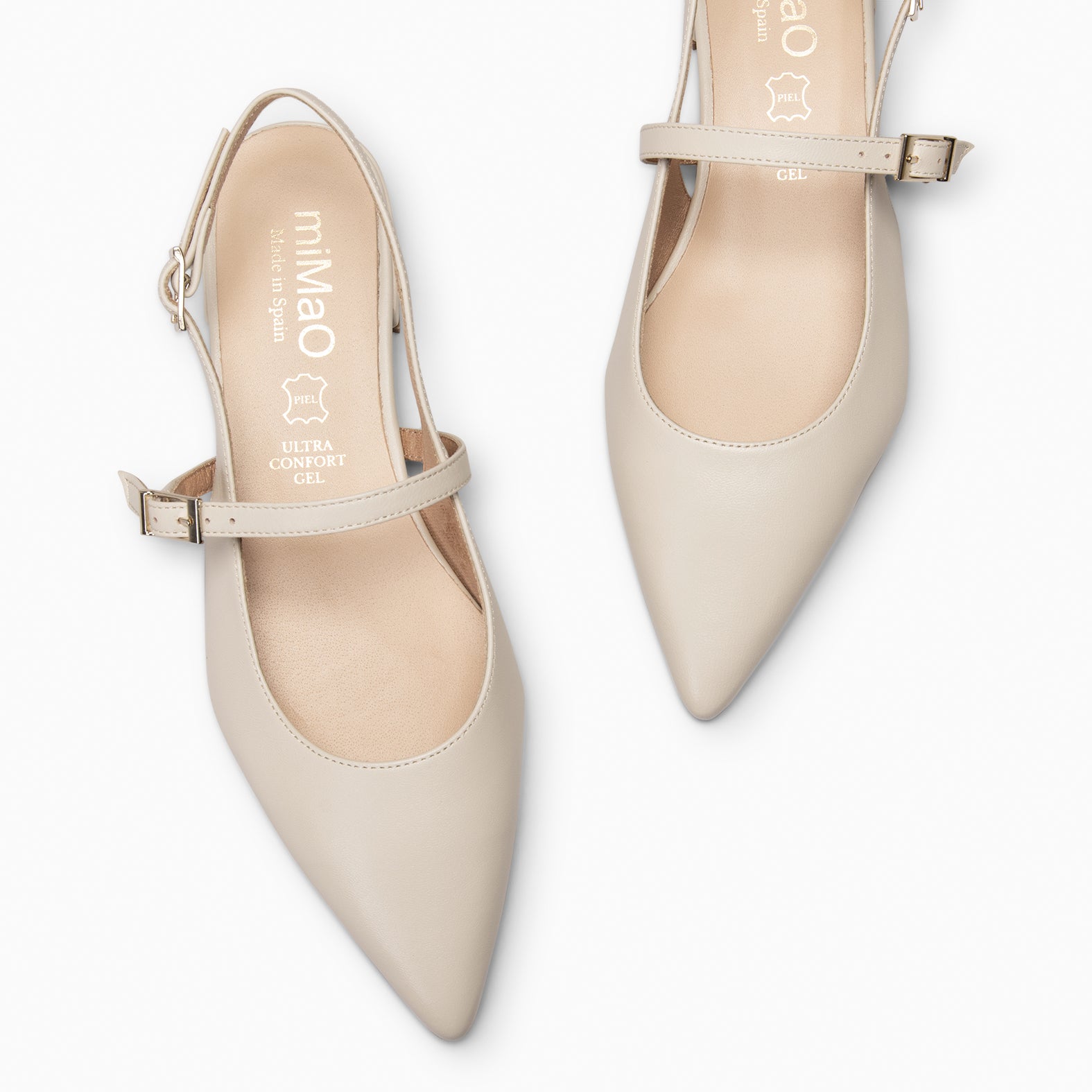 EVA - ZAPATOS ELEGANTES DESTALONADOS HUESO - miMaO ®