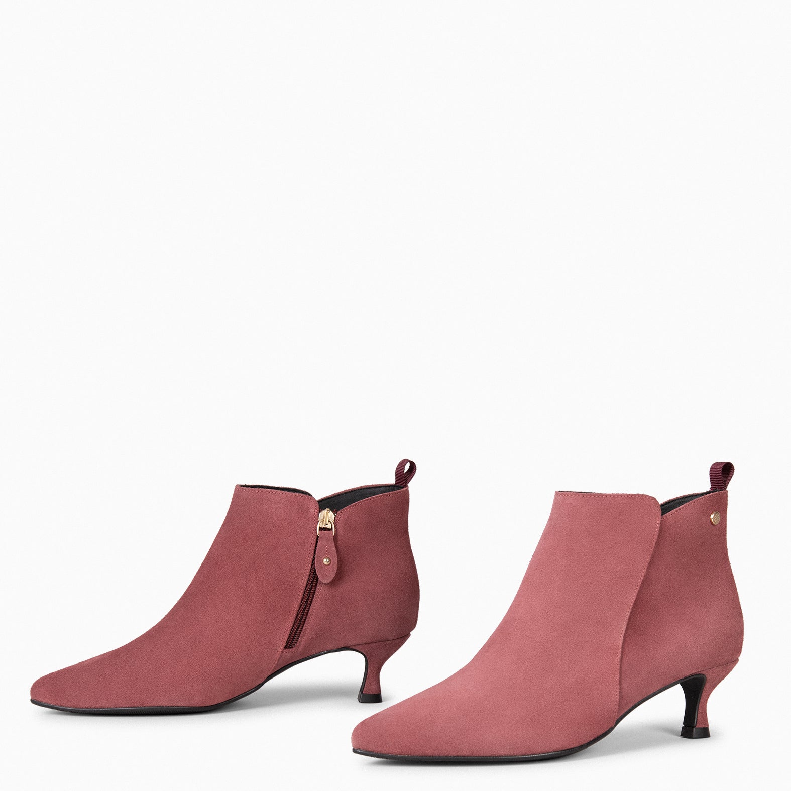 ROYAL – Botines tacón bajo VINO de serraje - miMaO ®