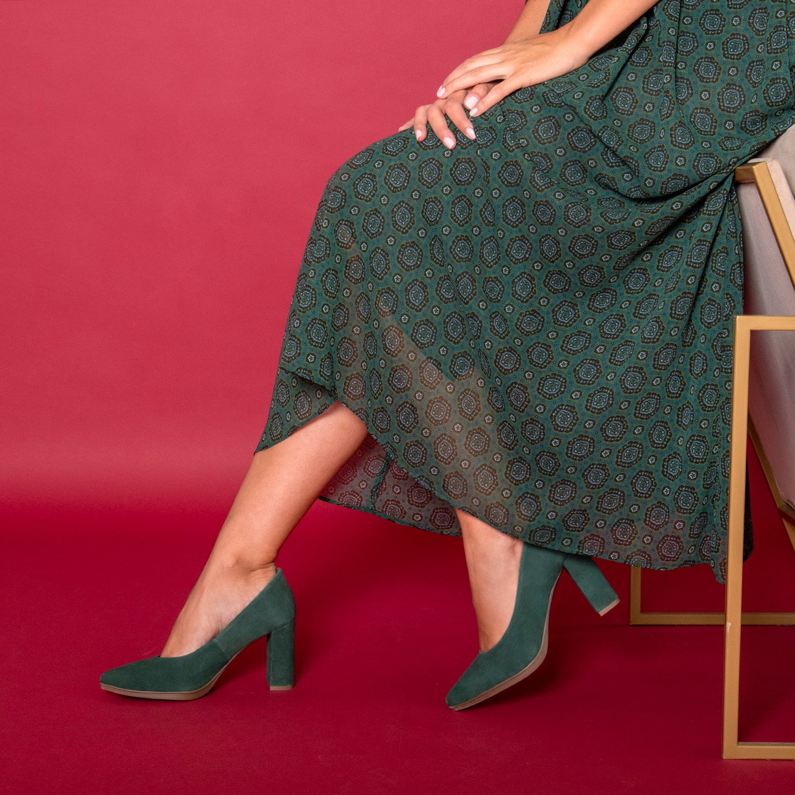URBAN - Zapatos de tacón alto de ante VERDE - miMaO ®