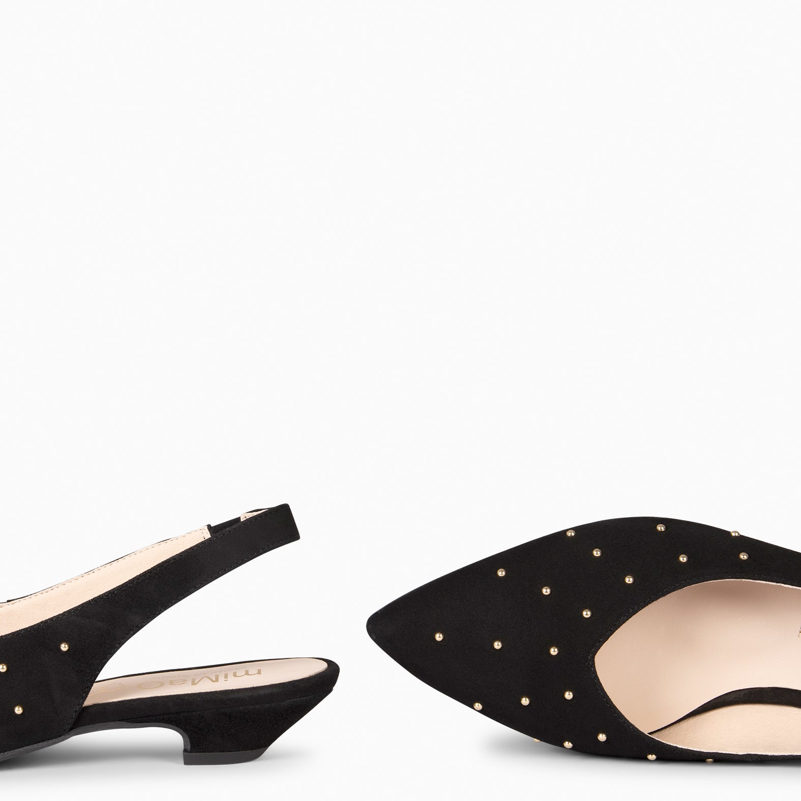 ORION – ZAPATOS BAJOS DESTALONADOS CON TACHAS NEGRO - miMaO ®
