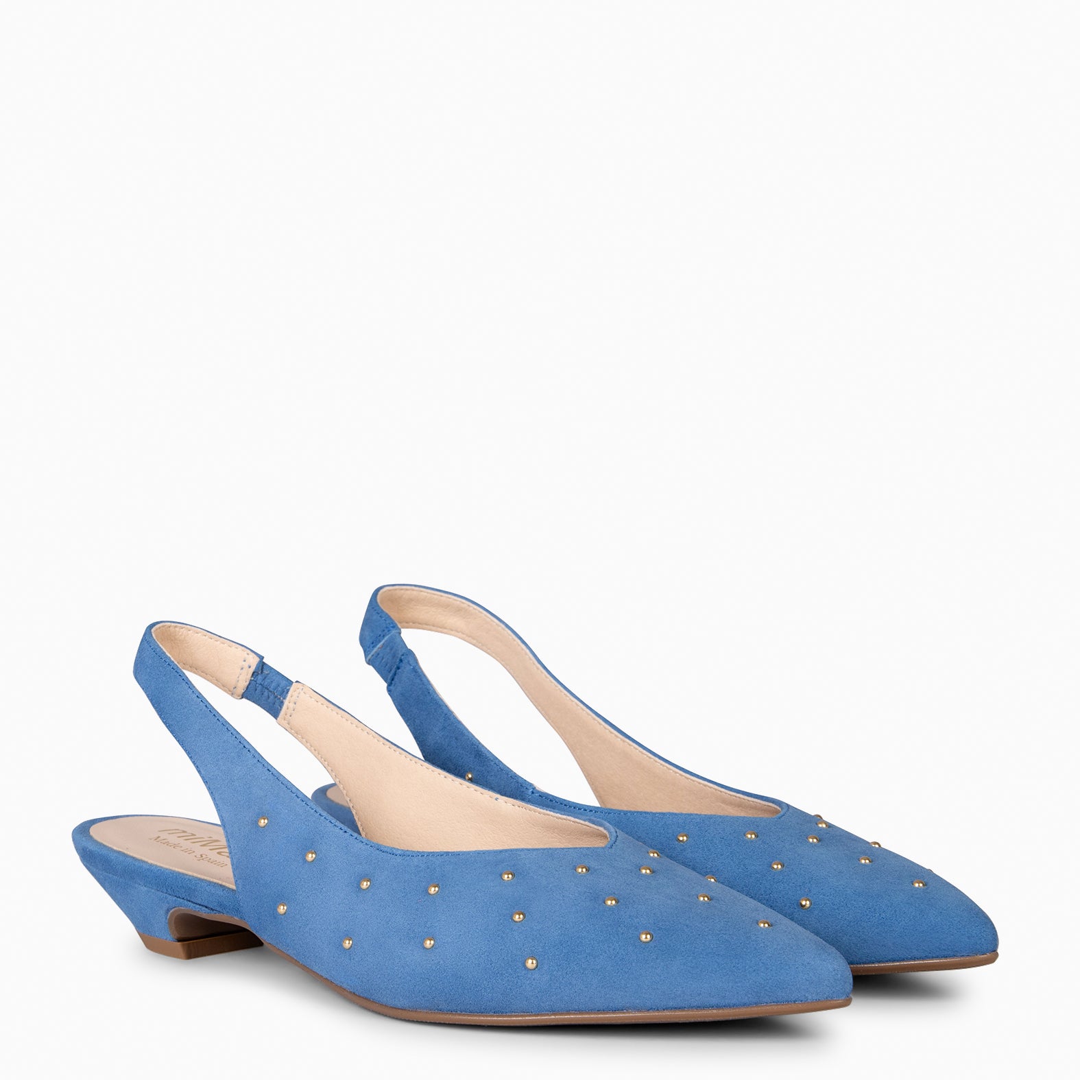 ORION – ZAPATOS BAJOS DESTALONADOS CON TACHAS AZUL