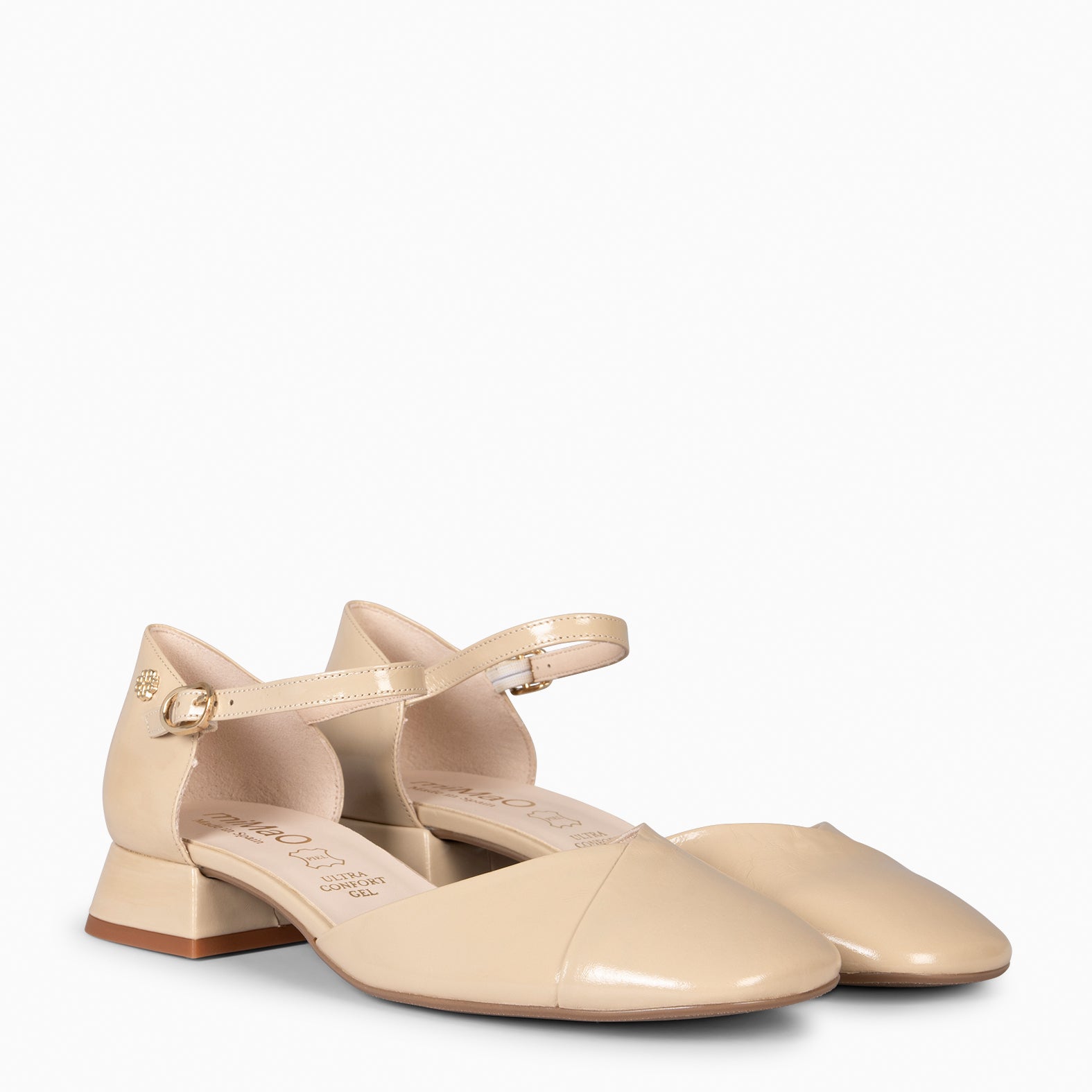 EMILY - ZAPATOS DE TACÓN BAJO BEIGE - miMaO ®