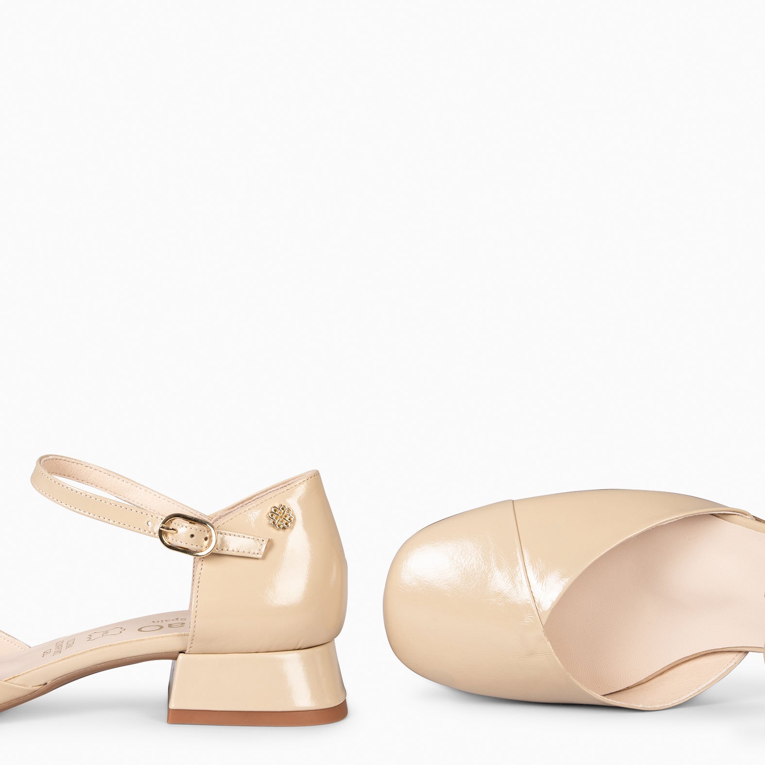 EMILY - ZAPATOS DE TACÓN BAJO BEIGE - miMaO ®