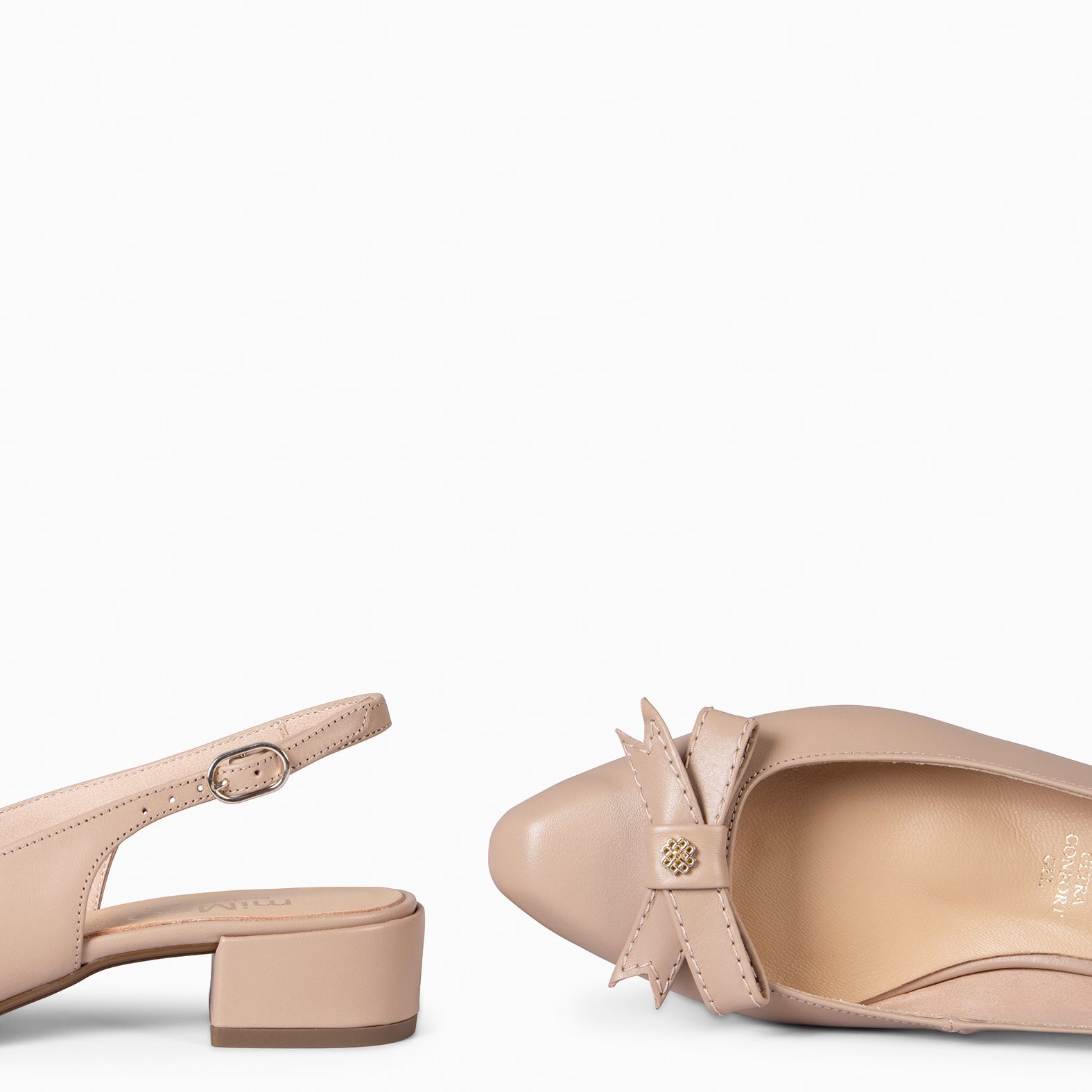 MARTA - ZAPATOS DESTALONADOS CON LAZO CAMEL - miMaO ®