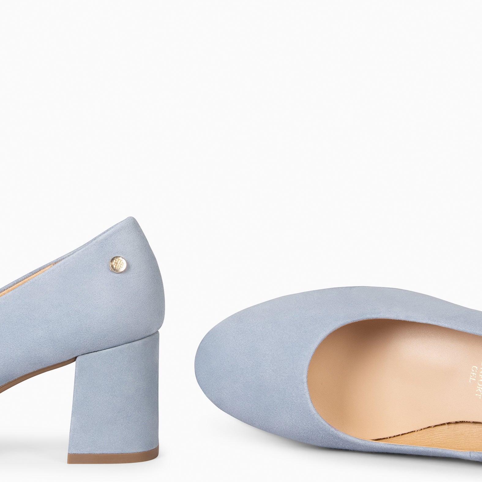 GRAN URBAN REDONDO – Zapatos de tacón medio de ante AZUL - miMaO ®