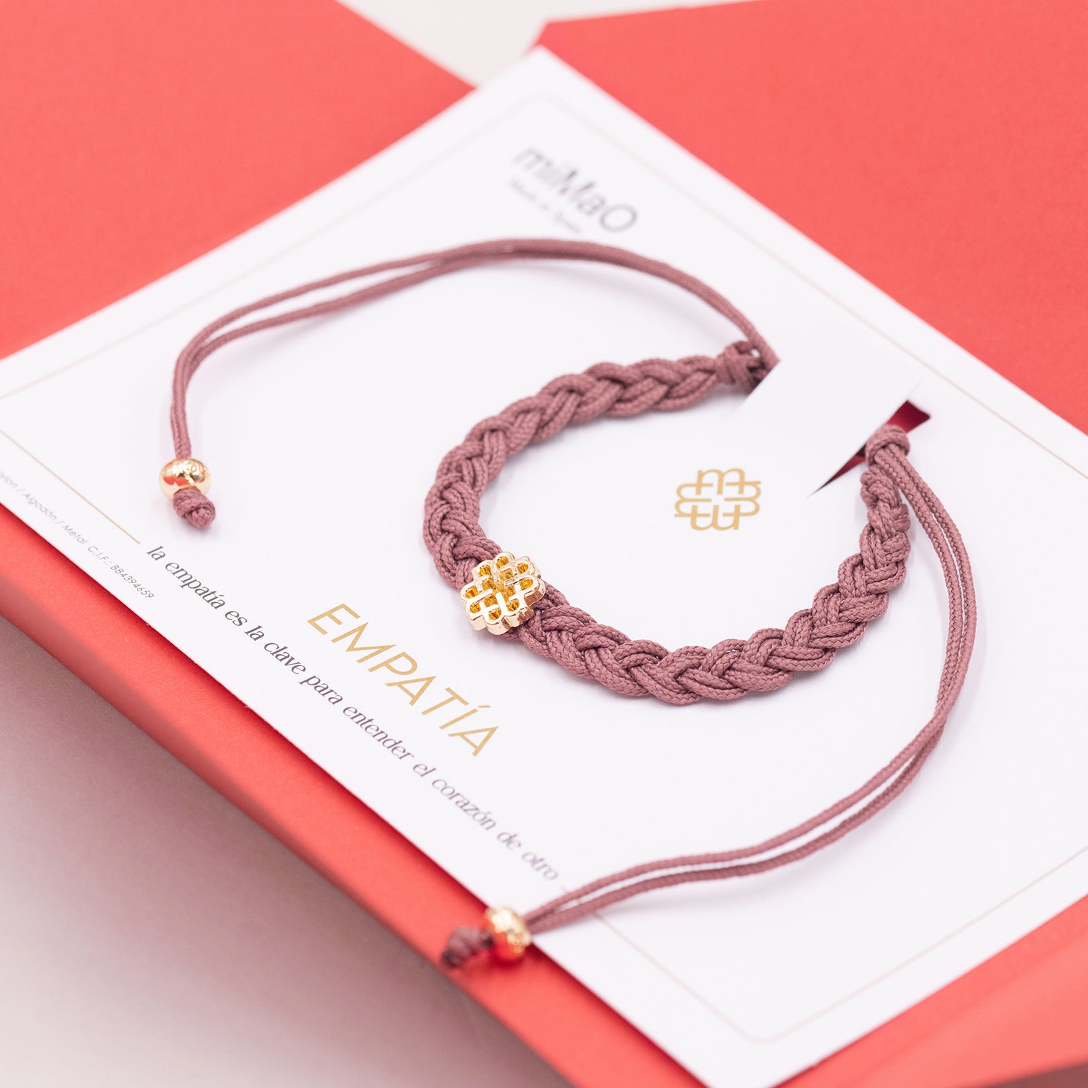 PULSERA ROSA DE LA EMPATÍA ORO - miMaO ®