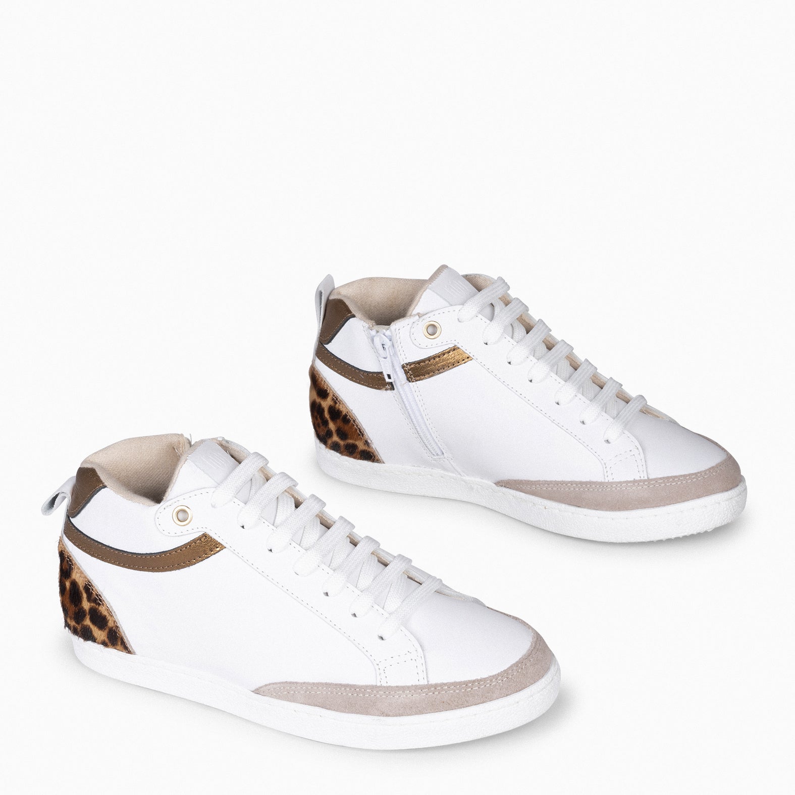 RACHEL - Zapatillas blancas con cuña interior mujer LEOPARDO - miMaO ®