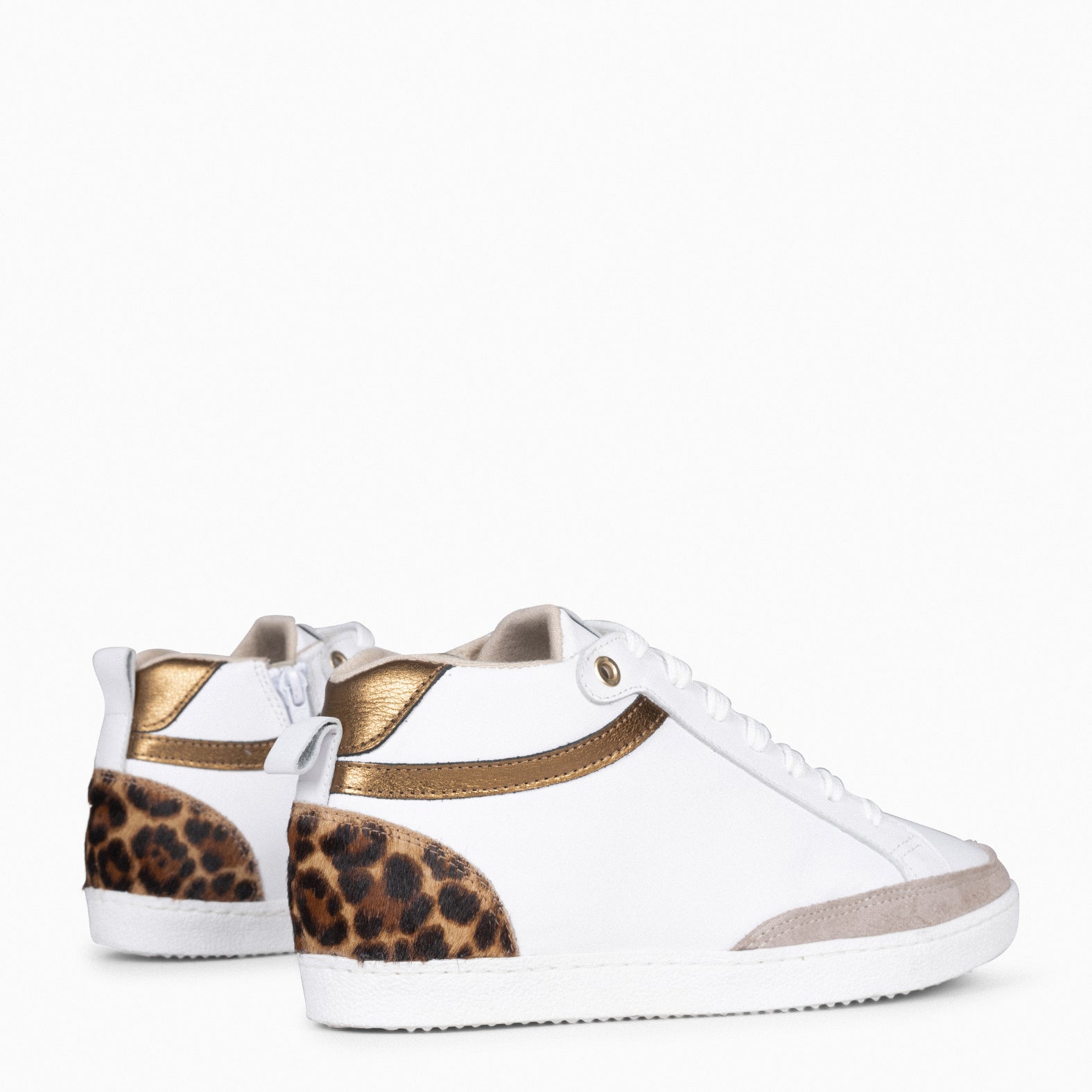 RACHEL - Zapatillas blancas con cuña interior mujer LEOPARDO - miMaO ®
