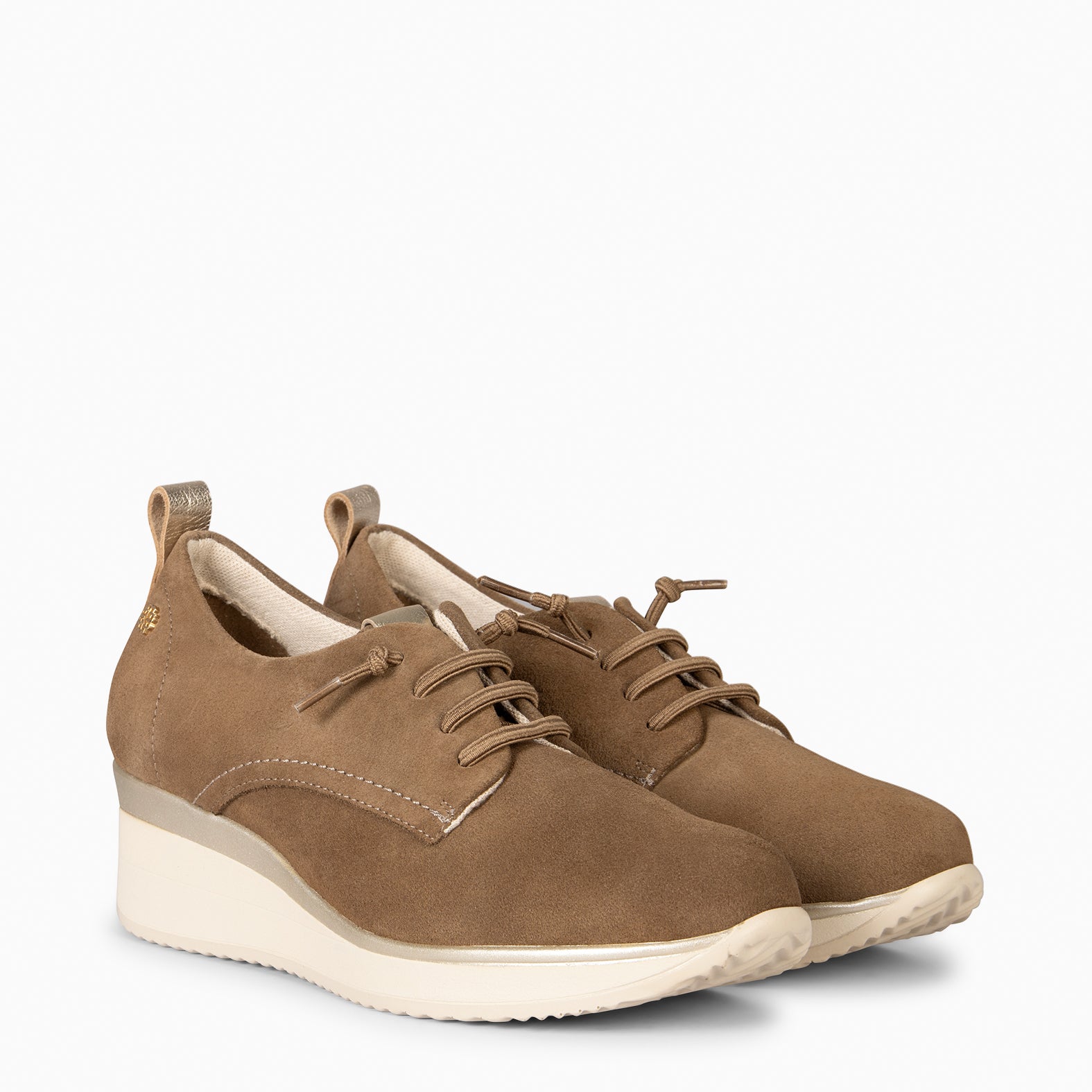 CASSEL - TAUPE WOMEN'S SNEAKERS WITH WEDGE