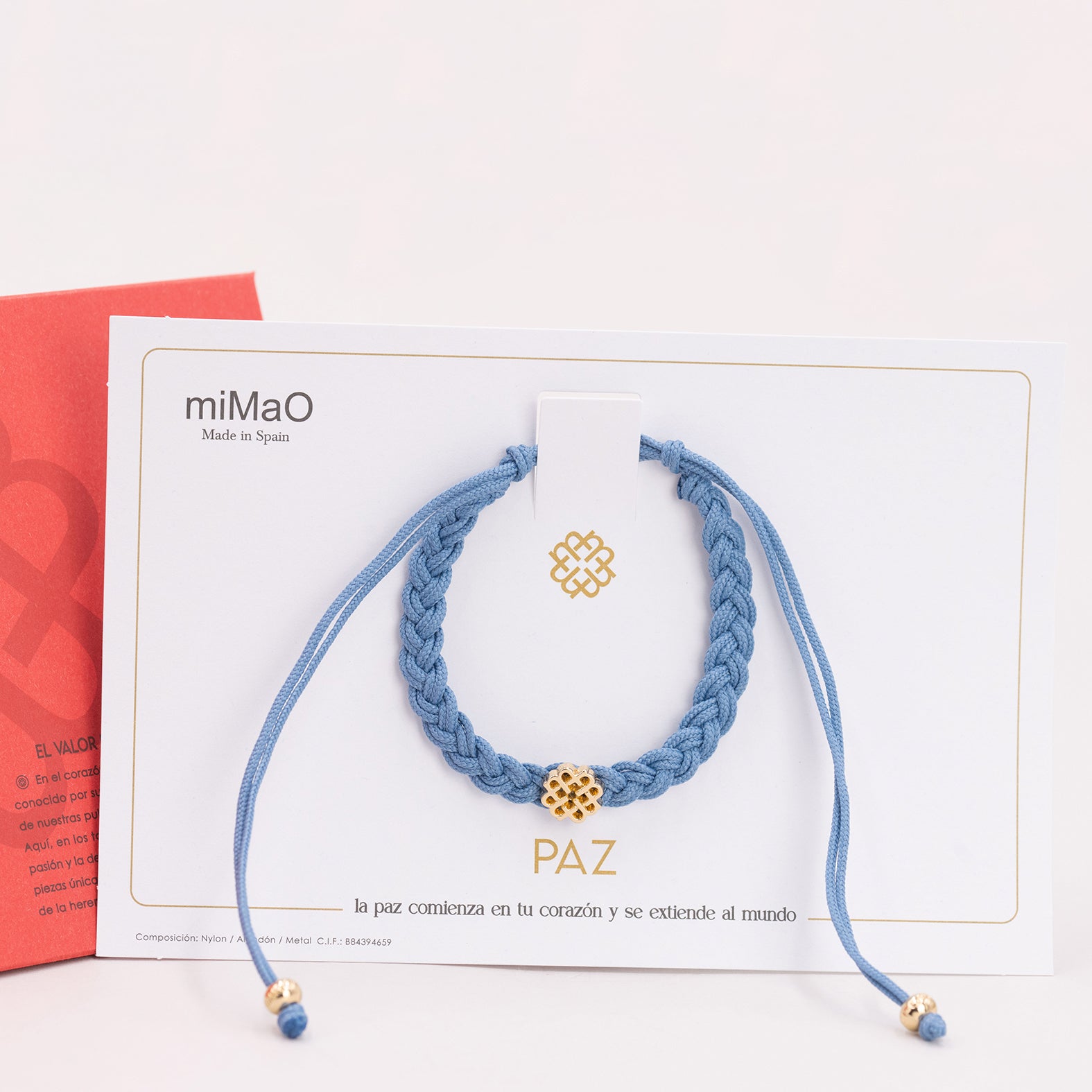 PULSERA AZUL DE LA PAZ ORO