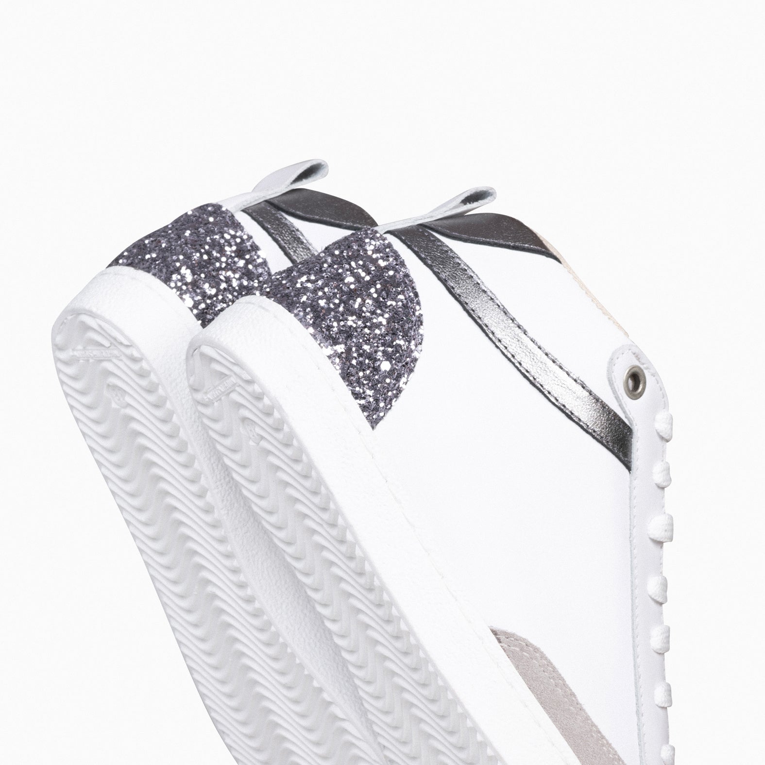 RACHEL - Zapatillas con cuña interior mujer BLANCO y GLITTER