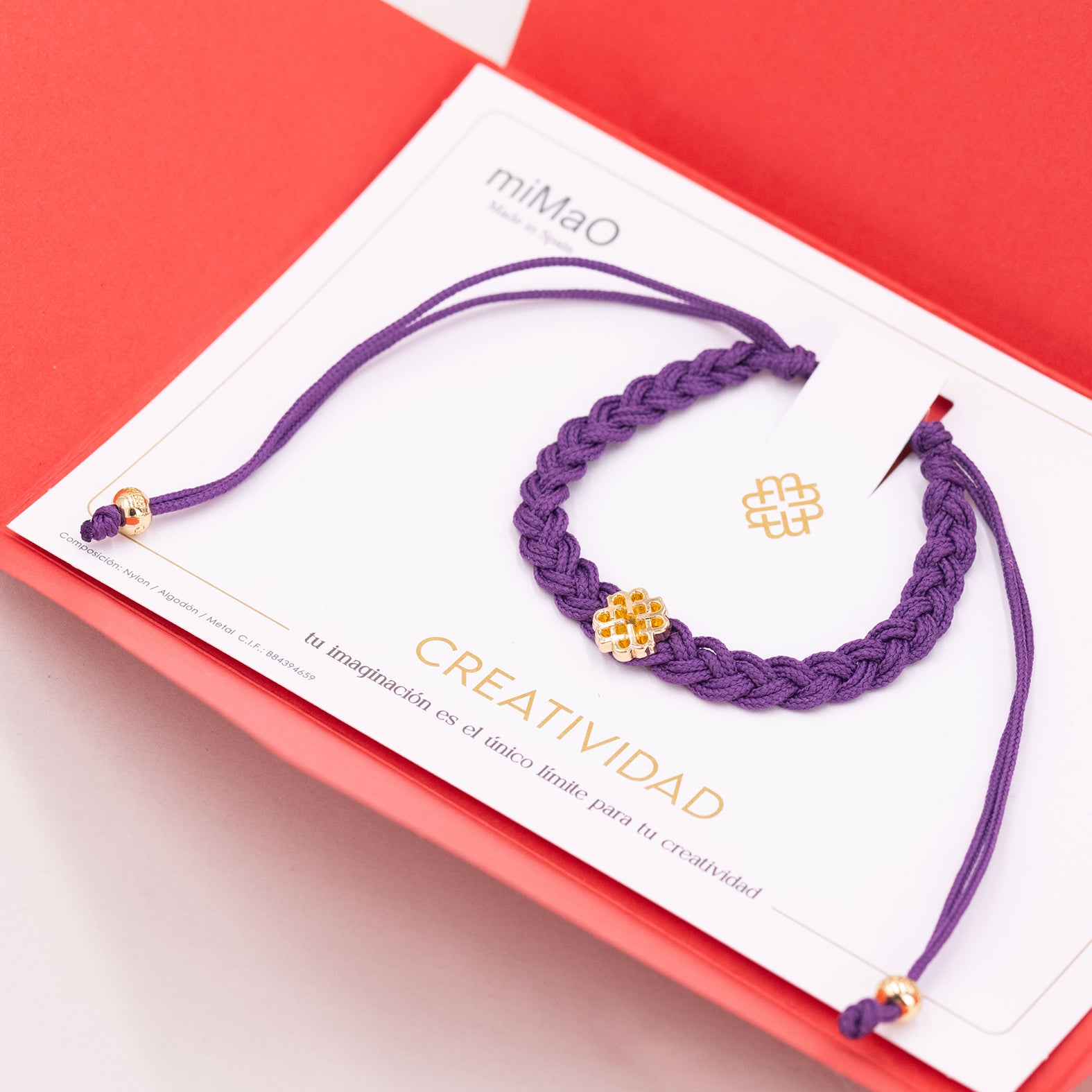 PULSERA MORADA DE LA CREATIVIDAD ORO - miMaO ®