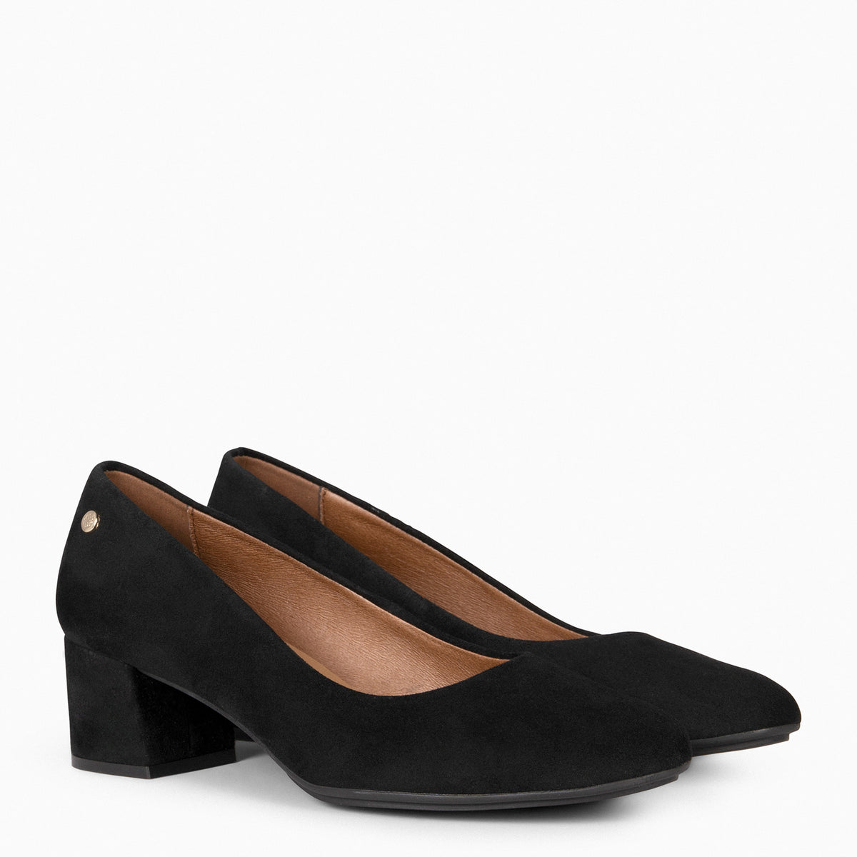 URBAN REDONDO - Zapatos de tacón bajo de ante NEGRO