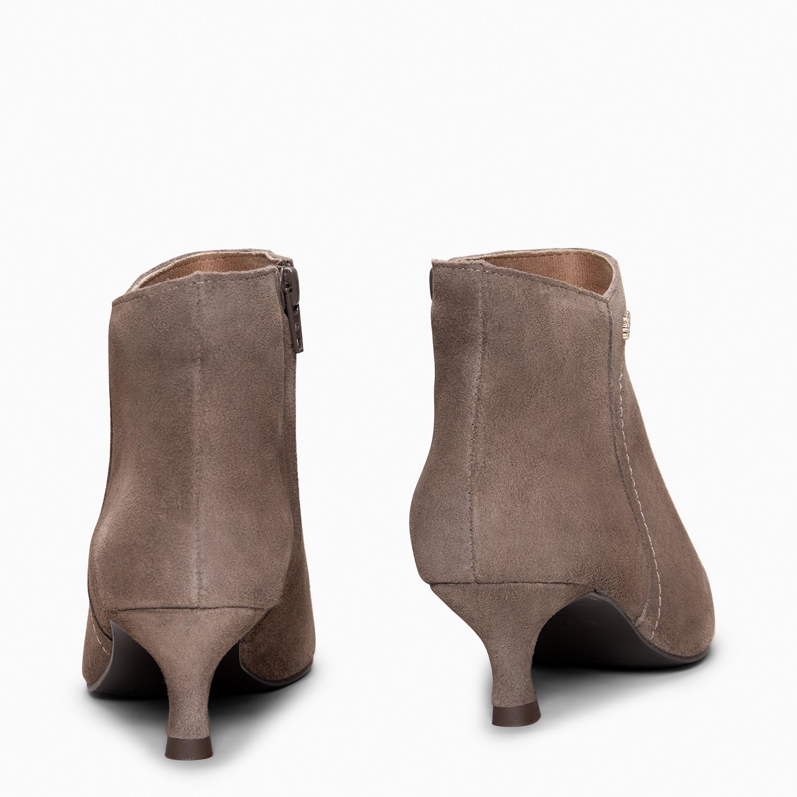 LORD - Bottines à petit talon kitten TAUPE