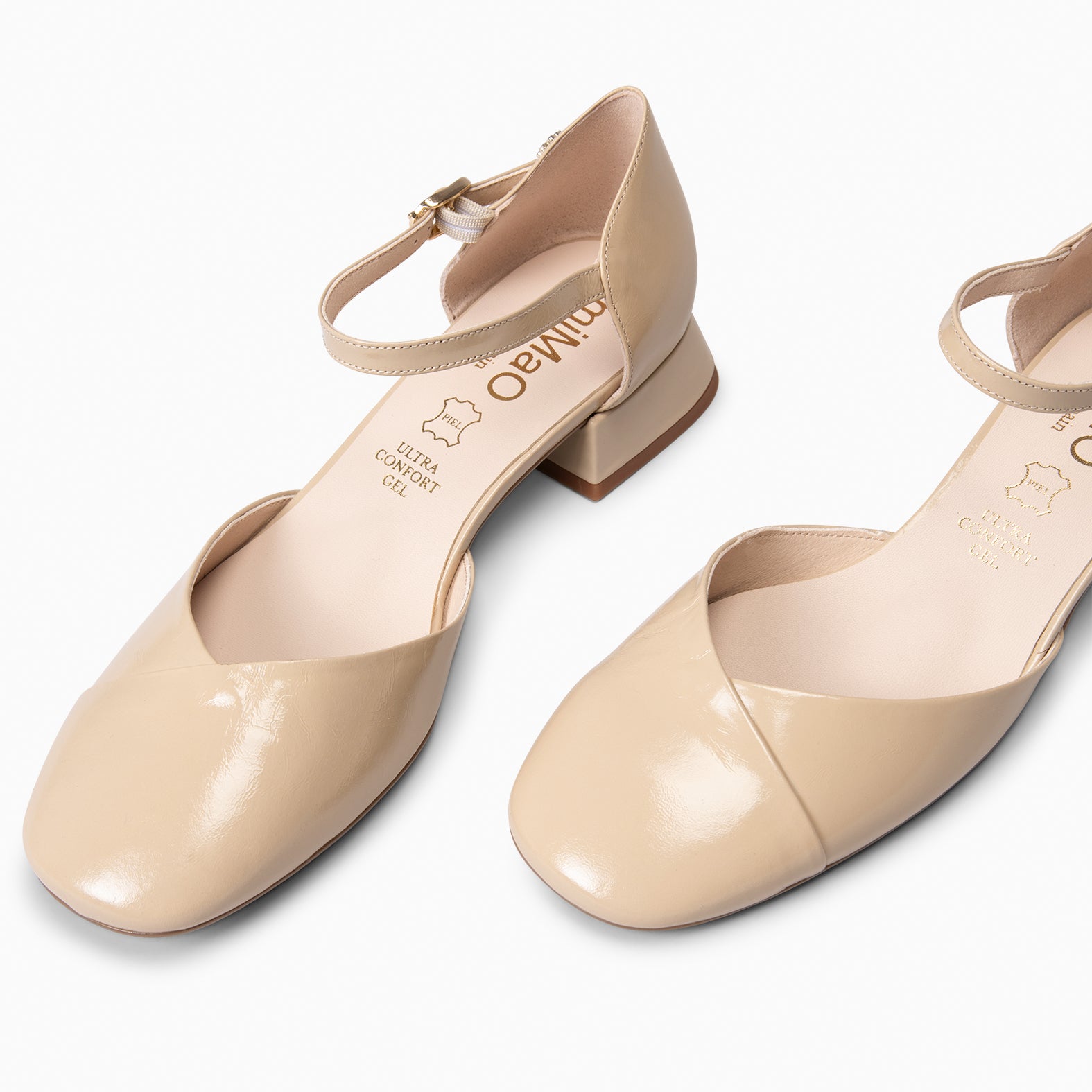 EMILY - ZAPATOS DE TACÓN BAJO BEIGE - miMaO ®