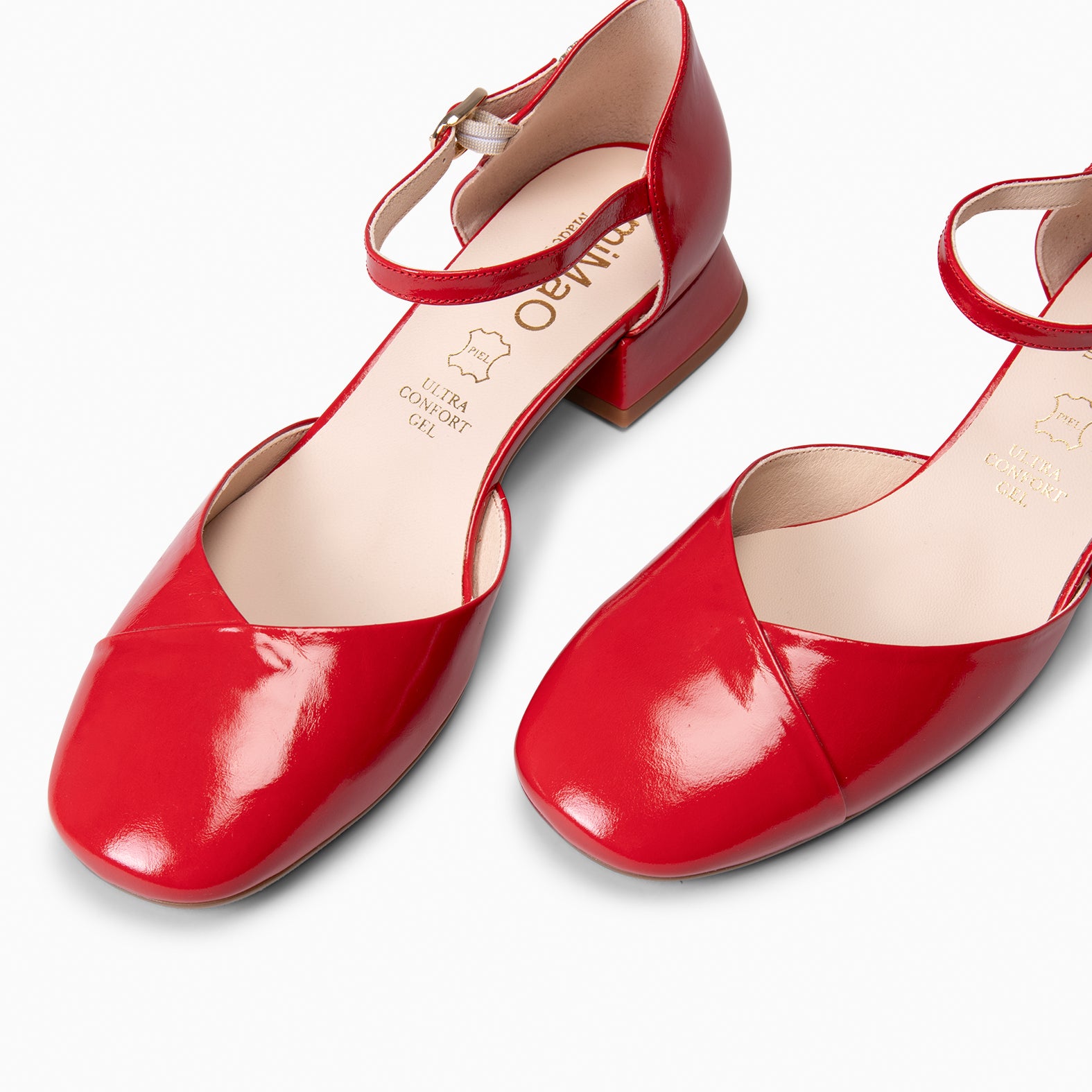 EMILY - ZAPATOS DE TACÓN BAJO ROJO - miMaO ®