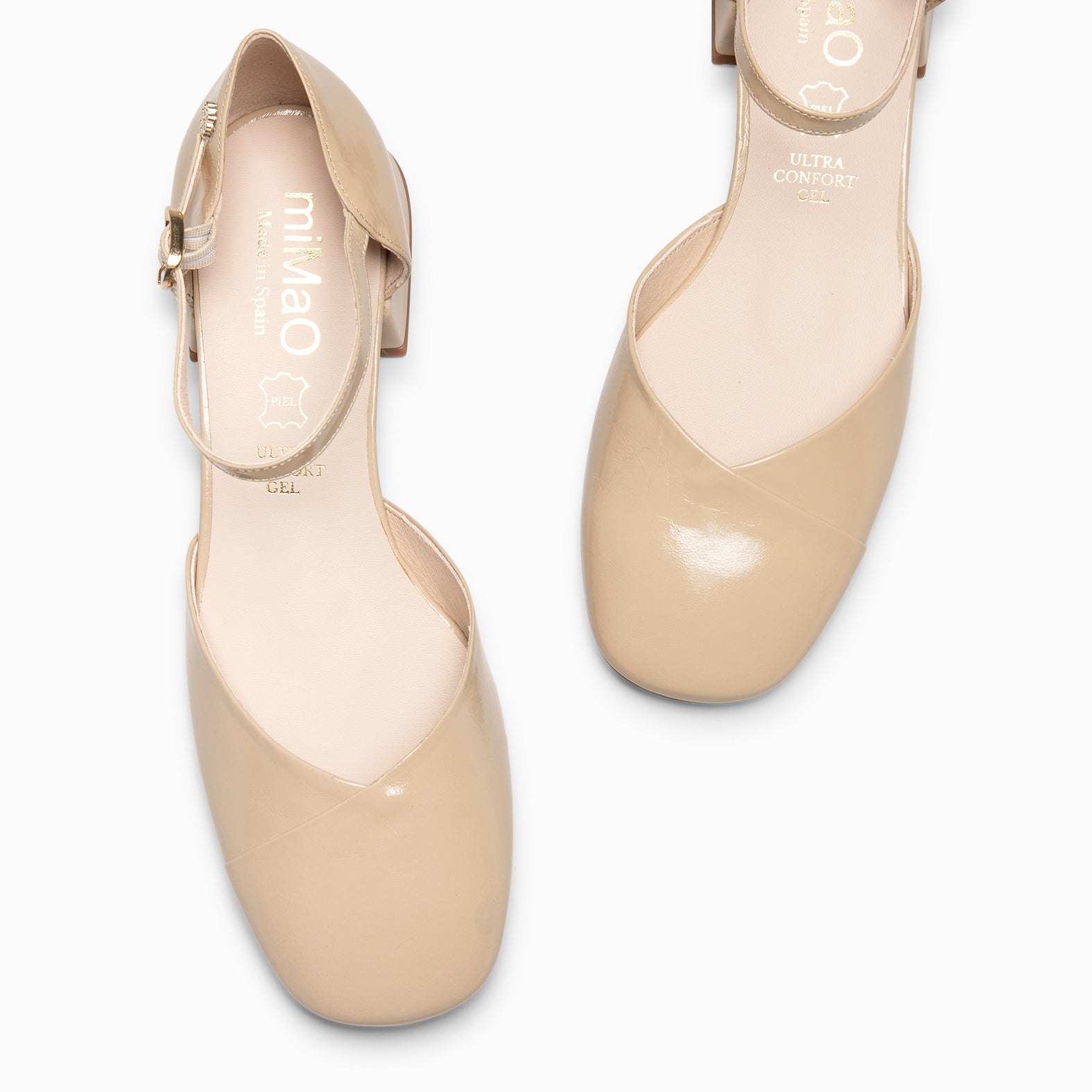 EMILY - ZAPATOS DE TACÓN BAJO BEIGE - miMaO ®