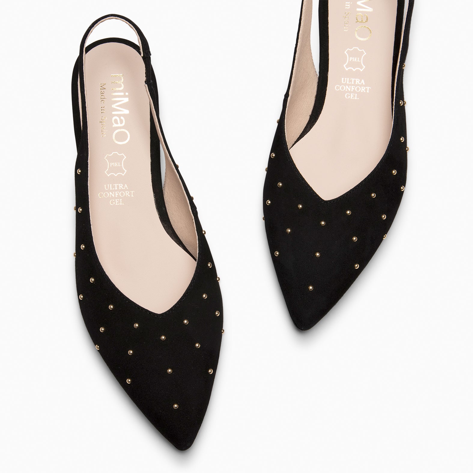 ORION – ZAPATOS BAJOS DESTALONADOS CON TACHAS NEGRO - miMaO ®