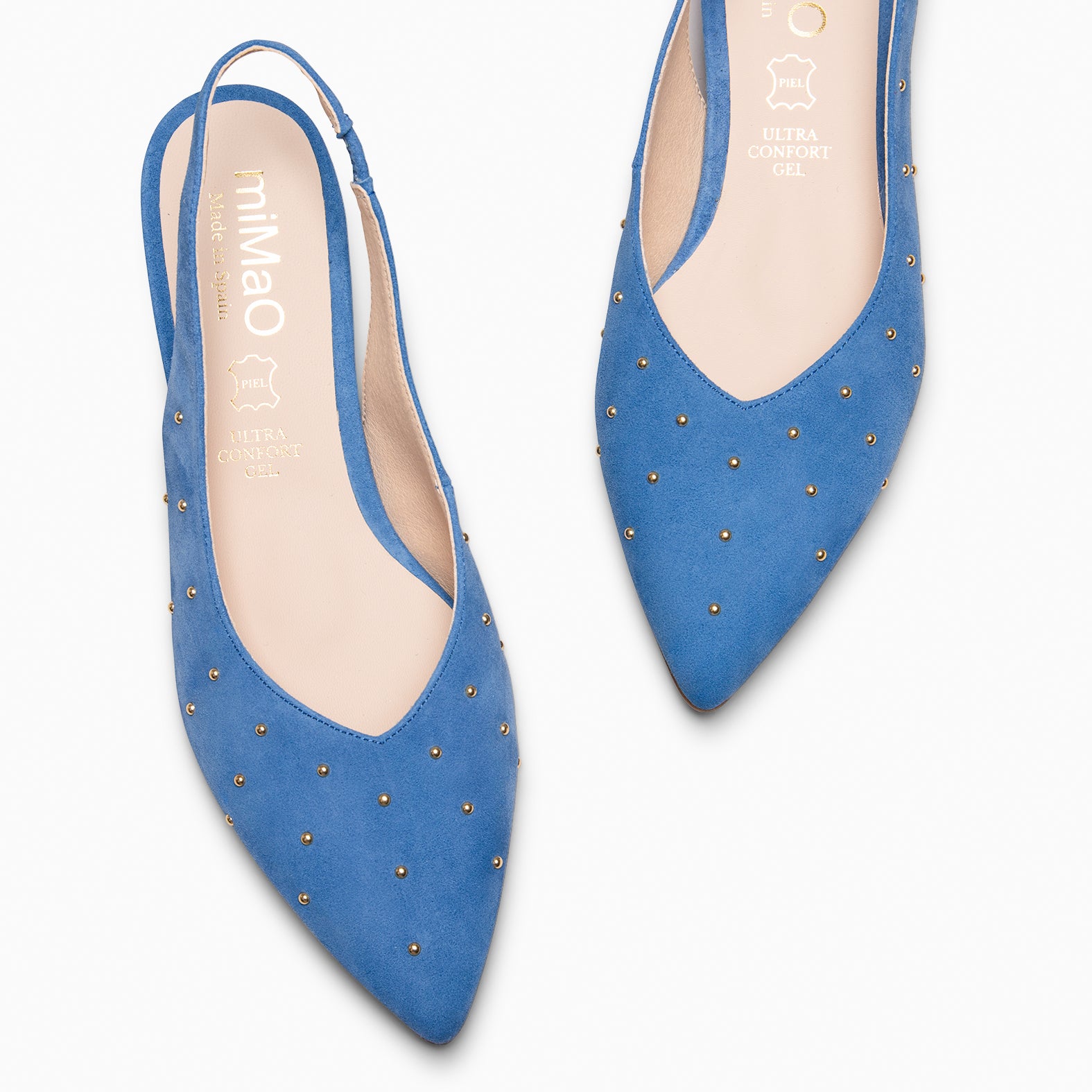 ORION – ZAPATOS BAJOS DESTALONADOS CON TACHAS AZUL