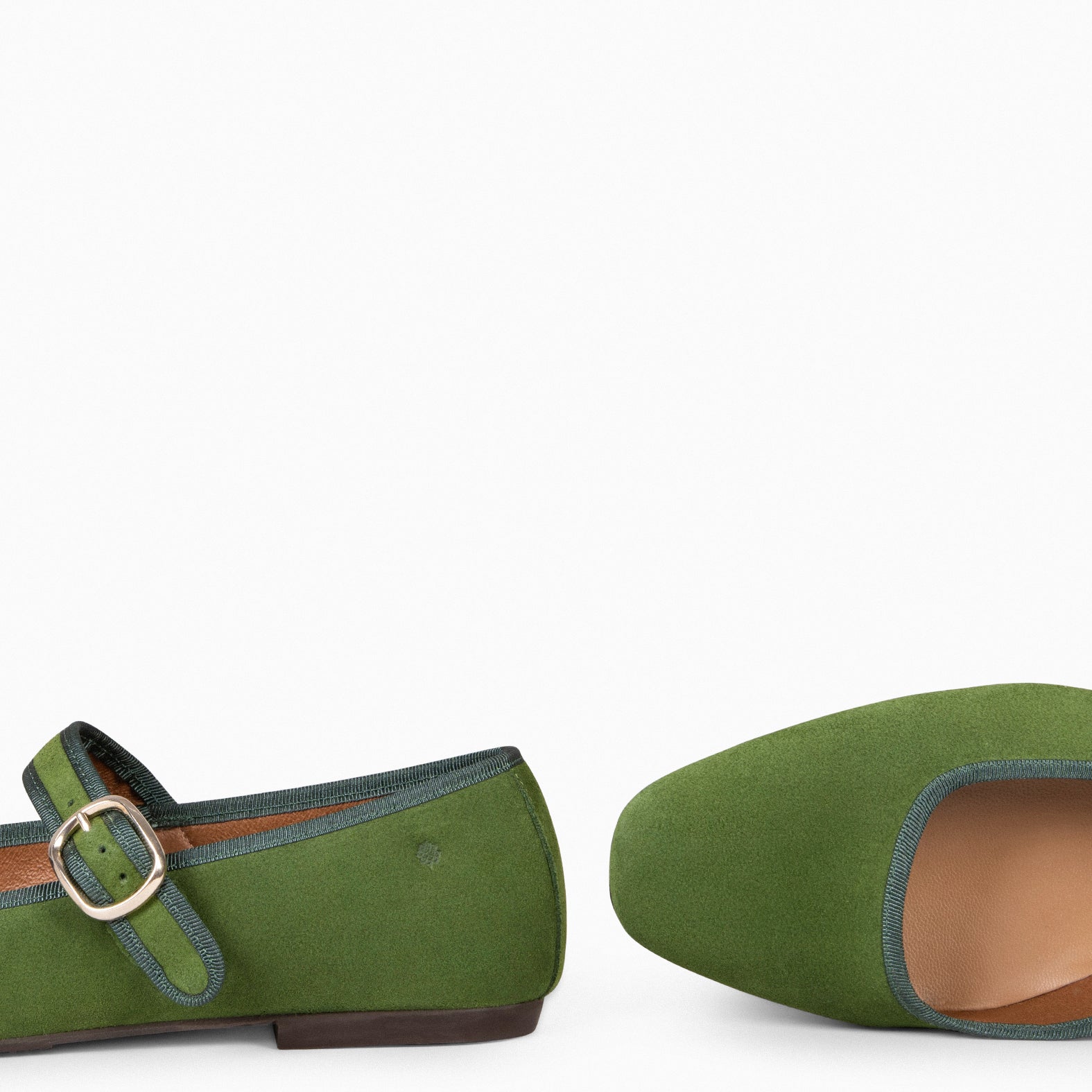 CLARA - Merceditas con puntera cuadrada VERDE - miMaO ®