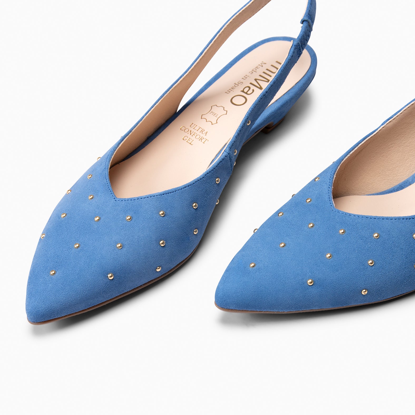 ORION – ZAPATOS BAJOS DESTALONADOS CON TACHAS AZUL