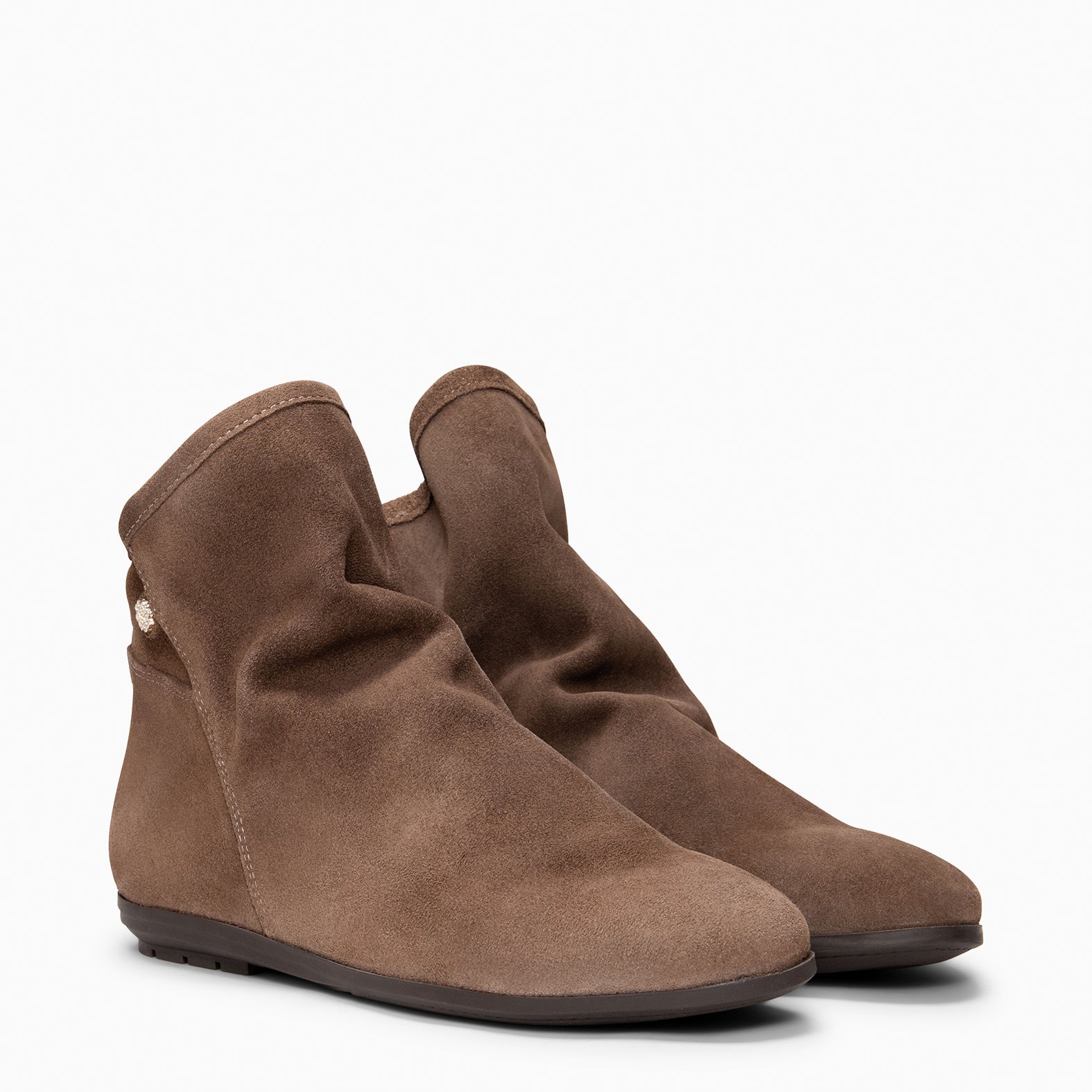 CHESS - Botines de ante con caña fruncida TAUPE - miMaO ®