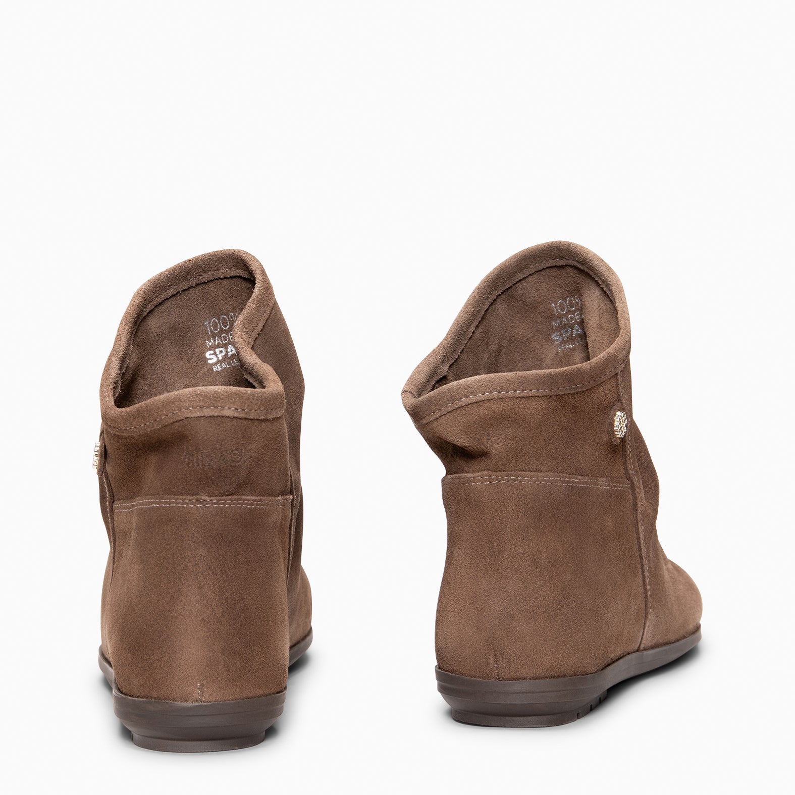 CHESS - Botines de ante con caña fruncida TAUPE - miMaO ®