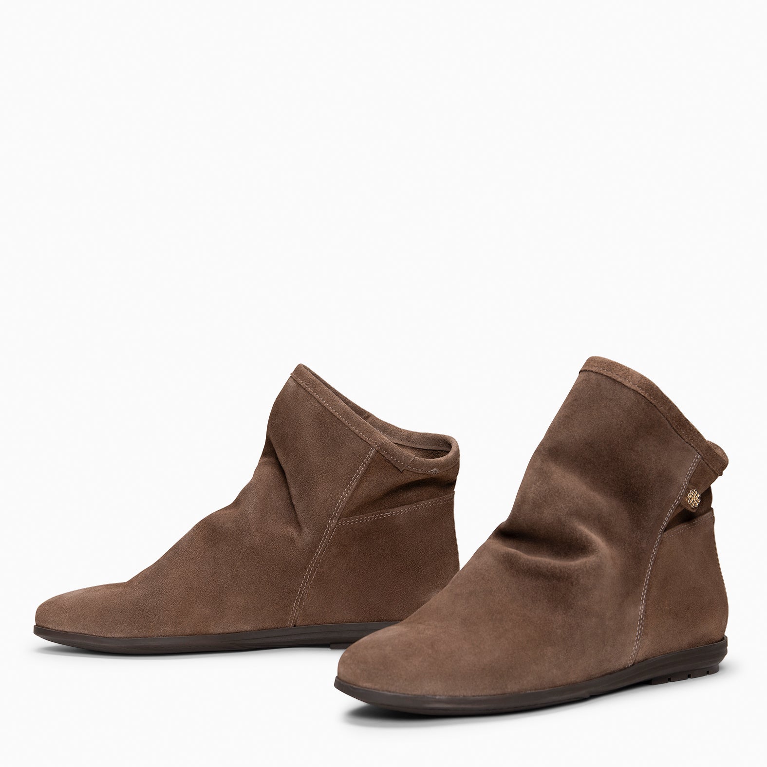CHESS - Botines de ante con caña fruncida TAUPE - miMaO ®