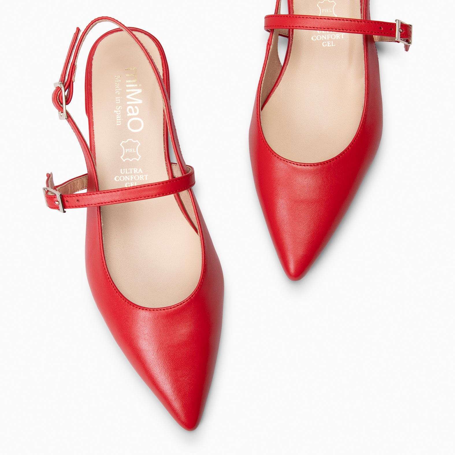 EVA - ZAPATOS ELEGANTES DESTALONADOS ROJO - miMaO ®