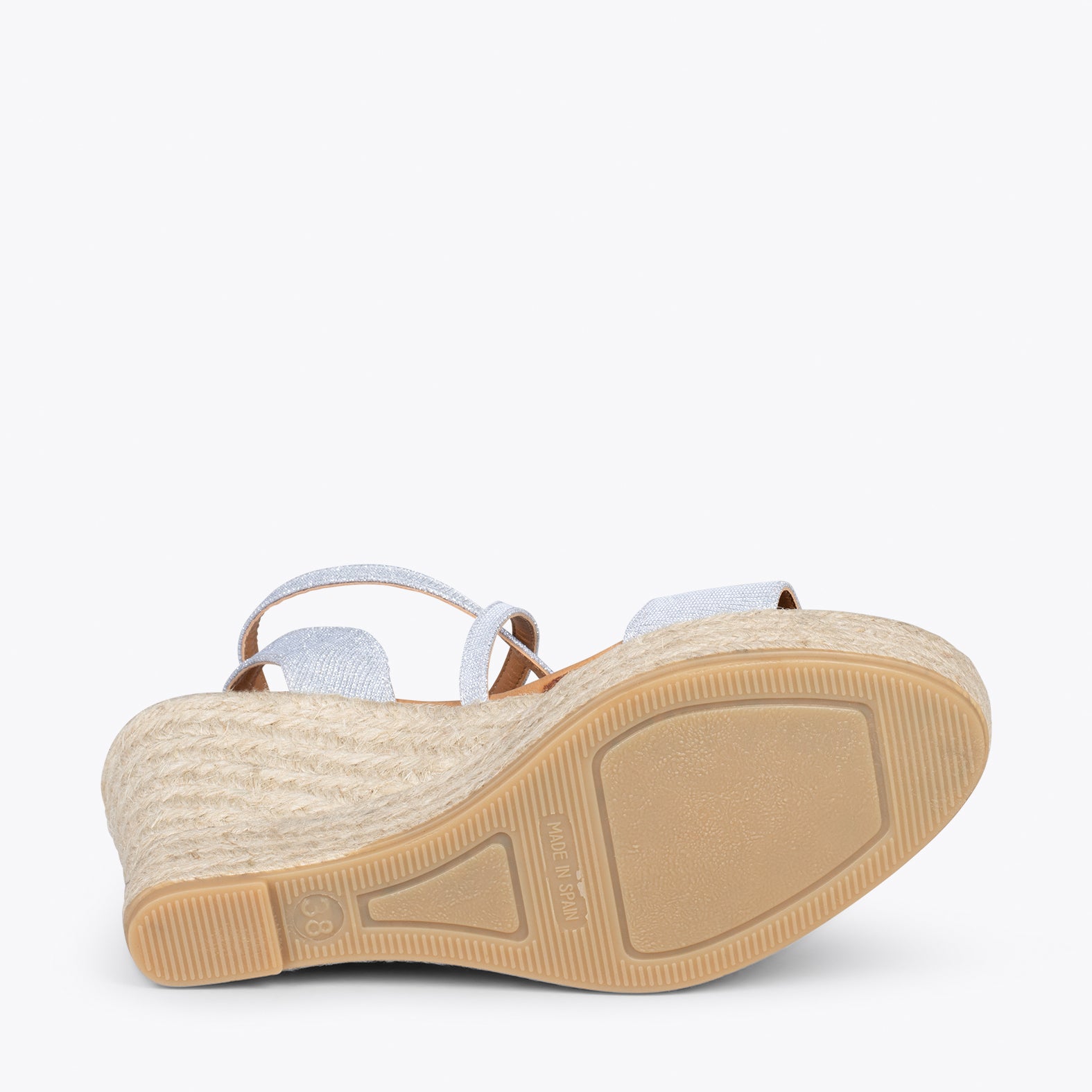 FARO - Espadrilles à talon compensé haut ARGENTÉ