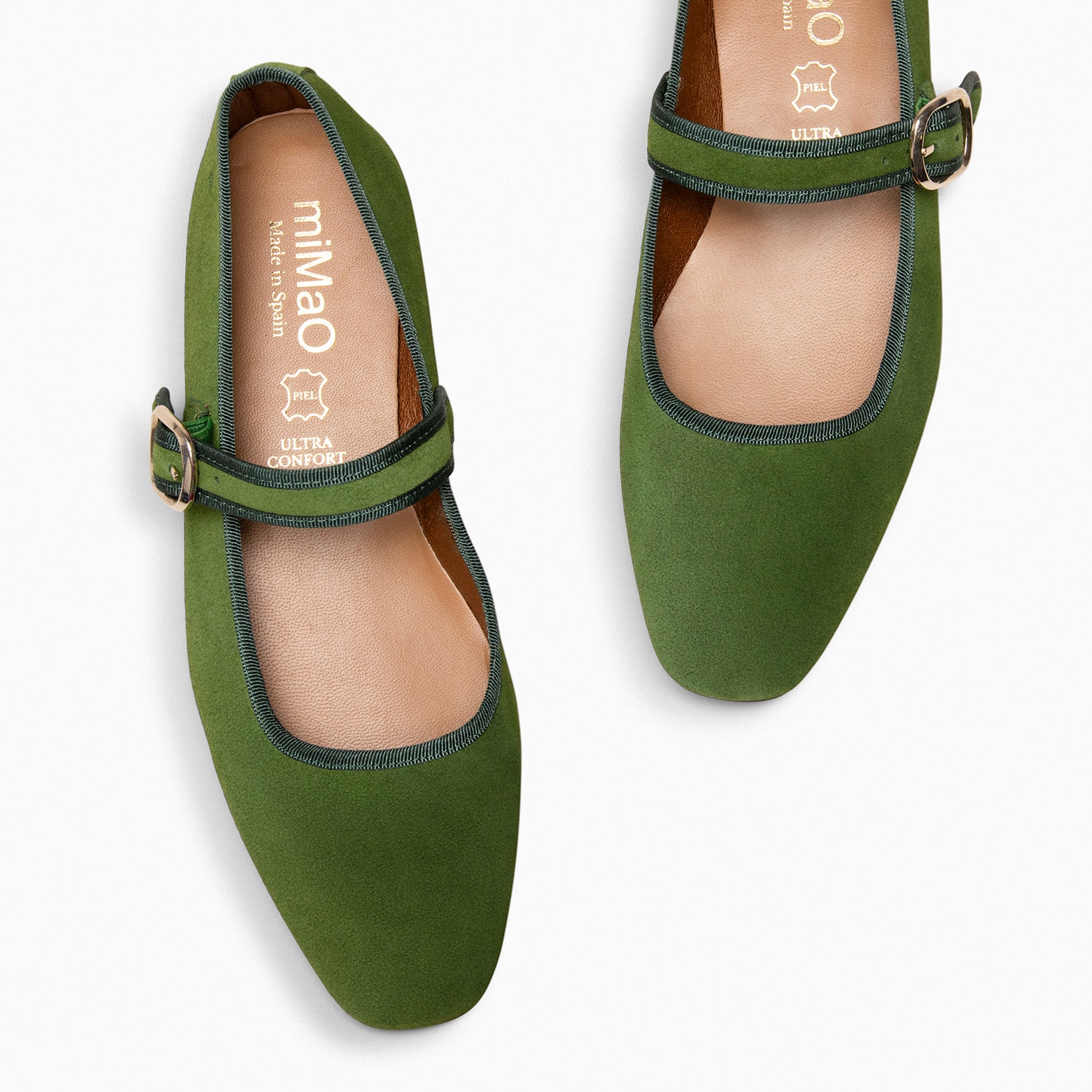 CLARA - Merceditas con puntera cuadrada VERDE - miMaO ®