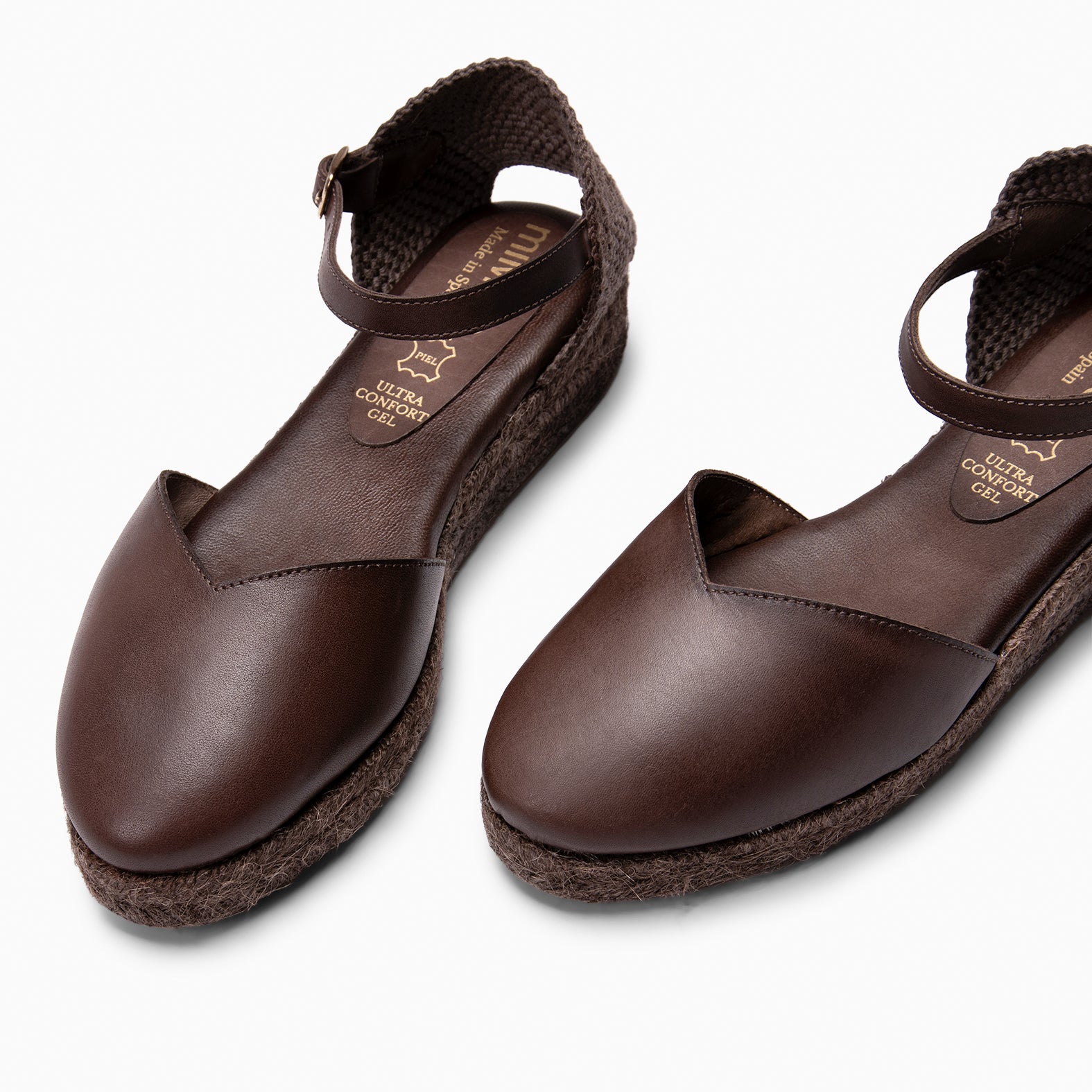 PRAVIA - Espadrilles à petit talon MARRON (teinture naturelle par immersion)
