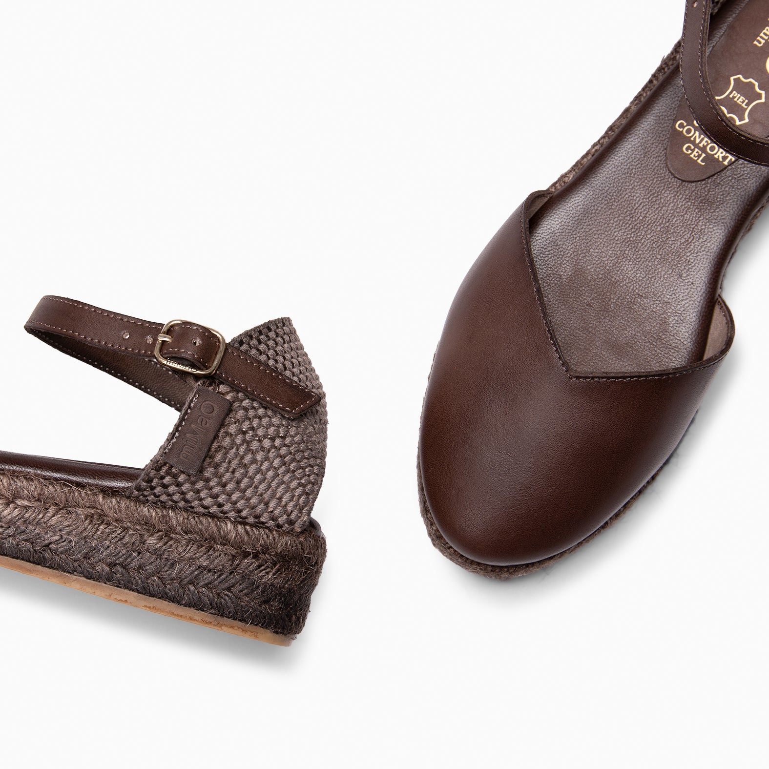 PRAVIA - Espadrilles à petit talon MARRON (teinture naturelle par immersion)