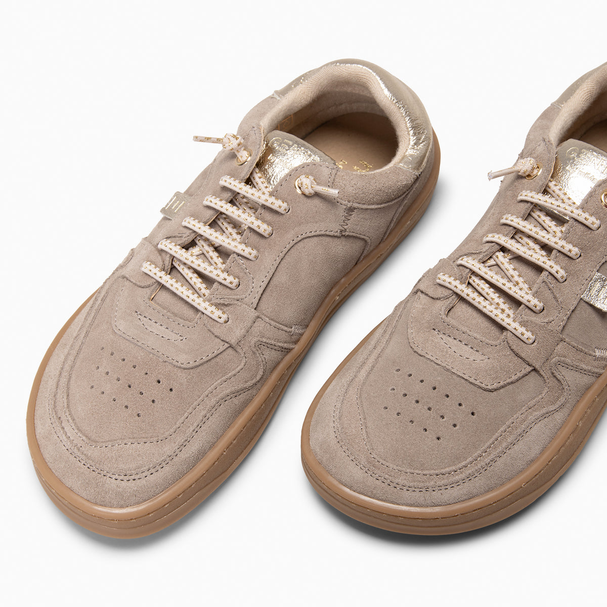 GENIO - Baskets Baresoft à lacets élastiques TAUPE