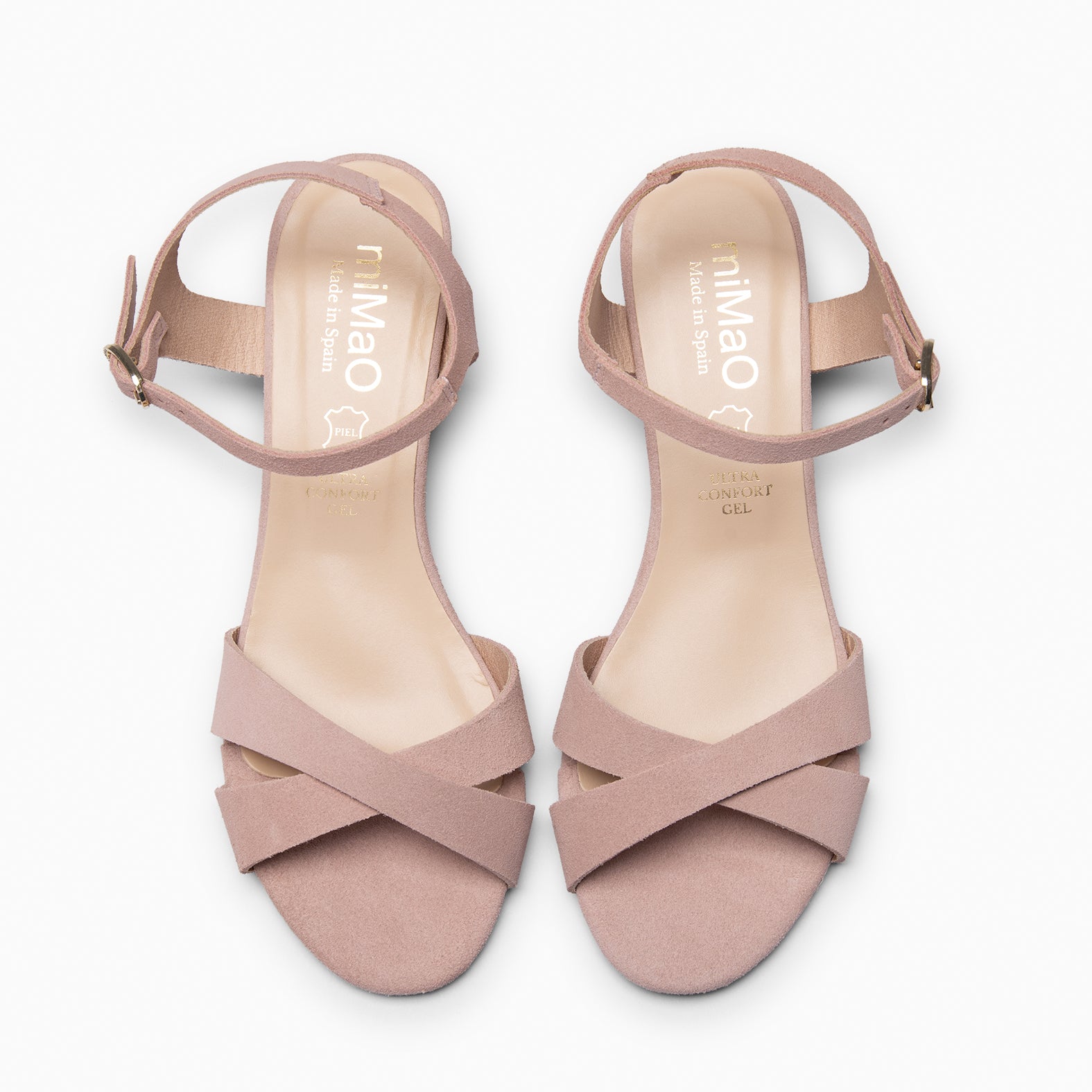 ORIANA - Sandalias de tacón de ante ROSA CLARO